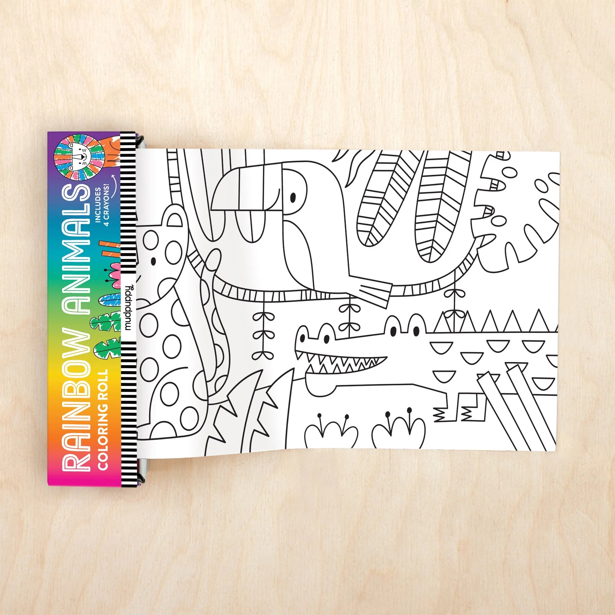Mud Puppy | Mini Colouring Roll - Rainbow Animals