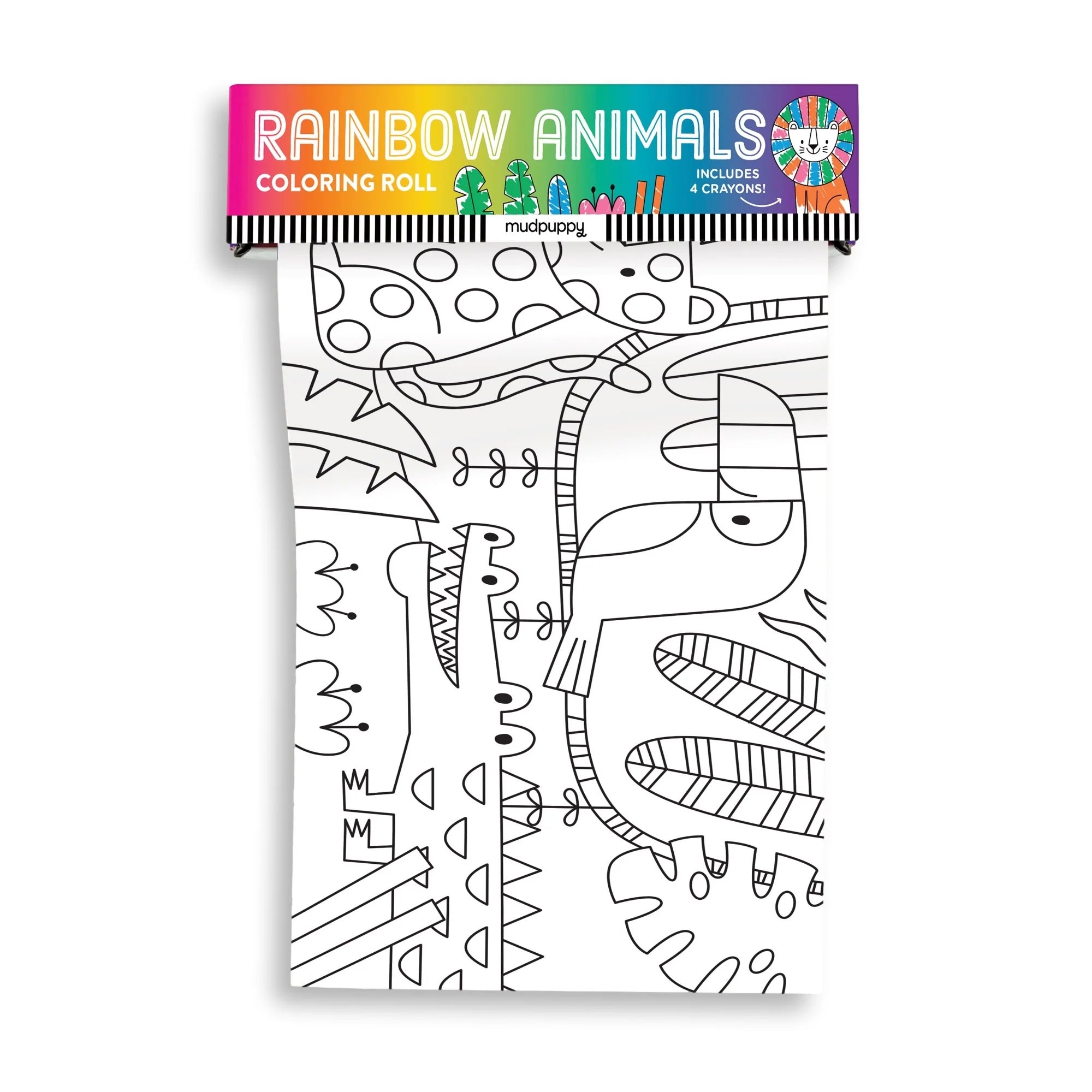 Mud Puppy | Mini Colouring Roll - Rainbow Animals