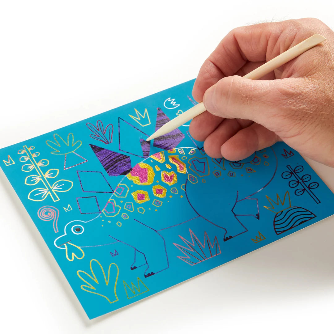 Mud Puppy | Scratch Magic: Scratch & Sparkle Art Kit - Mighty Dinosaurs