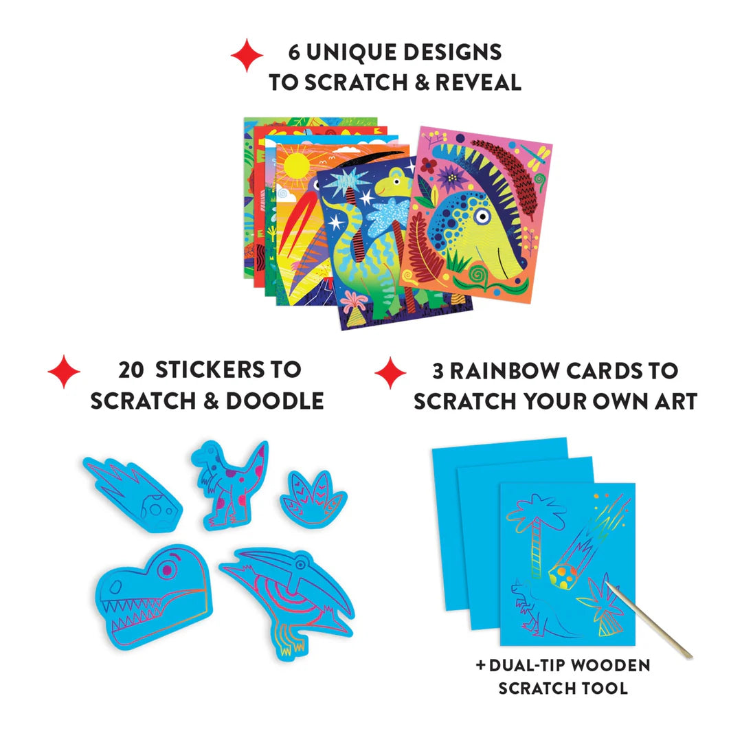 Mud Puppy | Scratch Magic: Scratch & Sparkle Art Kit - Mighty Dinosaurs