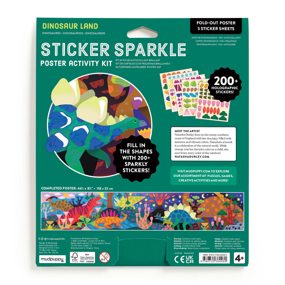 Mud Puppy | Sticker Sparkle Poster Activity Kit - Dinosaur Land