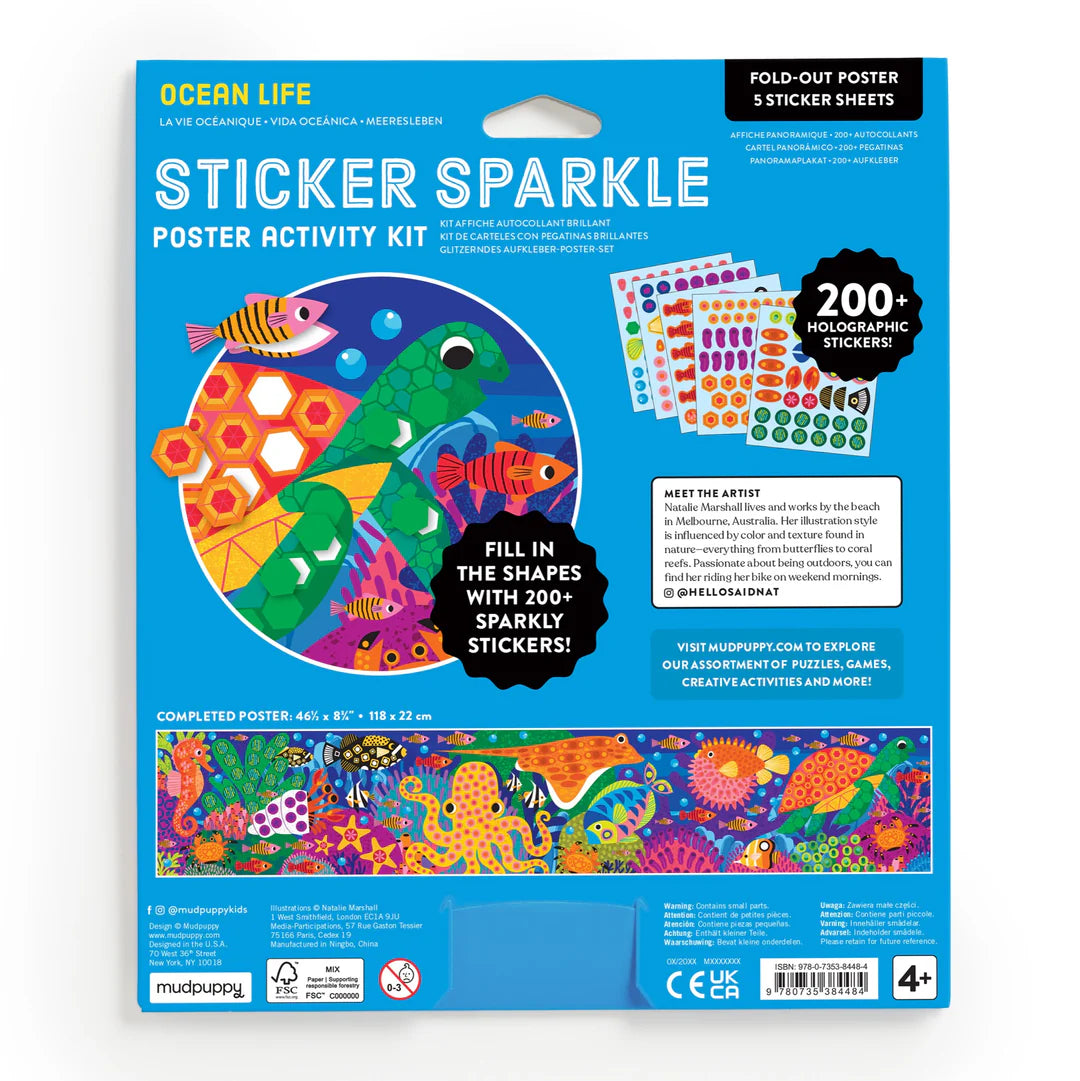Mud Puppy | Sticker Sparkle Poster Activity Kit - Ocean Life
