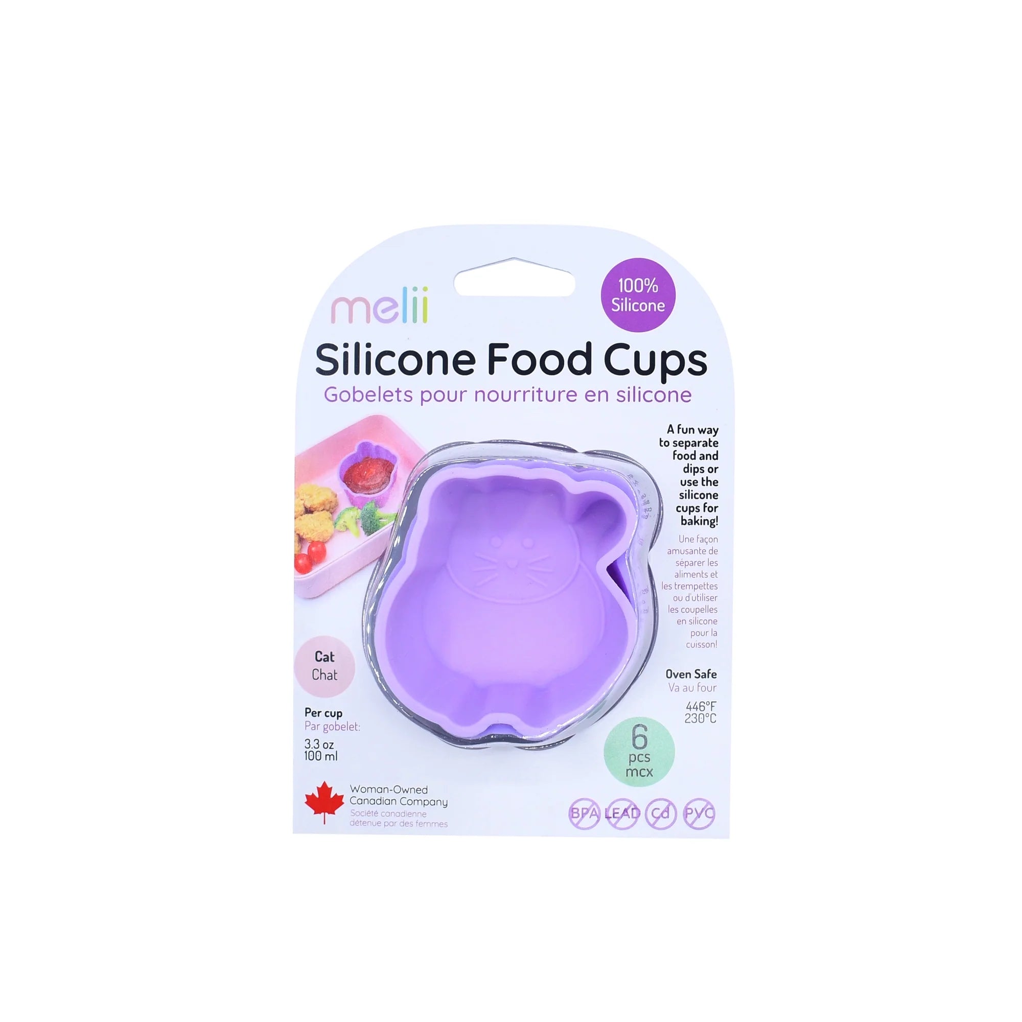 Melii | Silicone Food Cups 6pc - Cat