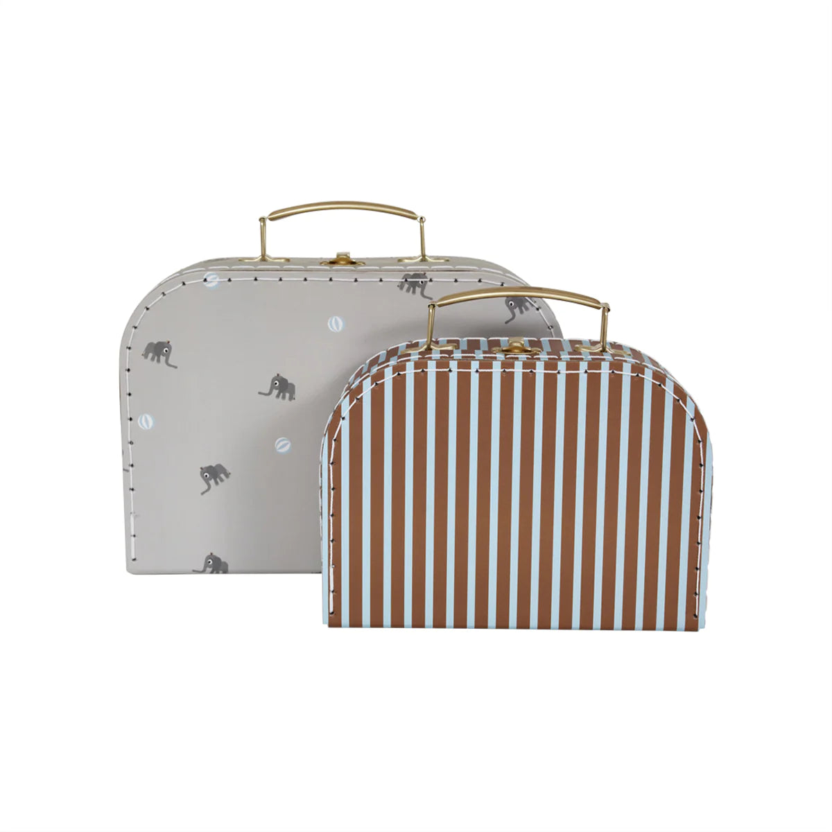 OYOY | Mini Suitcase - Elephant & Stripe 2pk