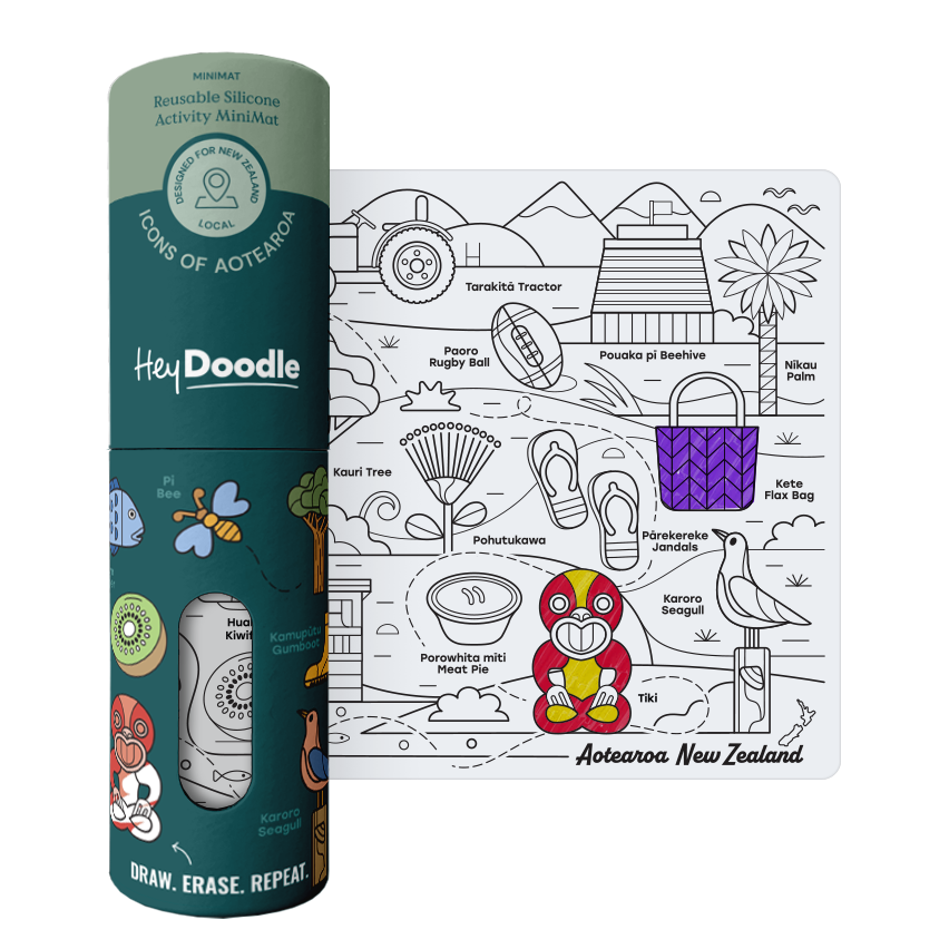 Hey Doodle | Mini Colouring & Doodle Playmat - Icons of Aotearoa