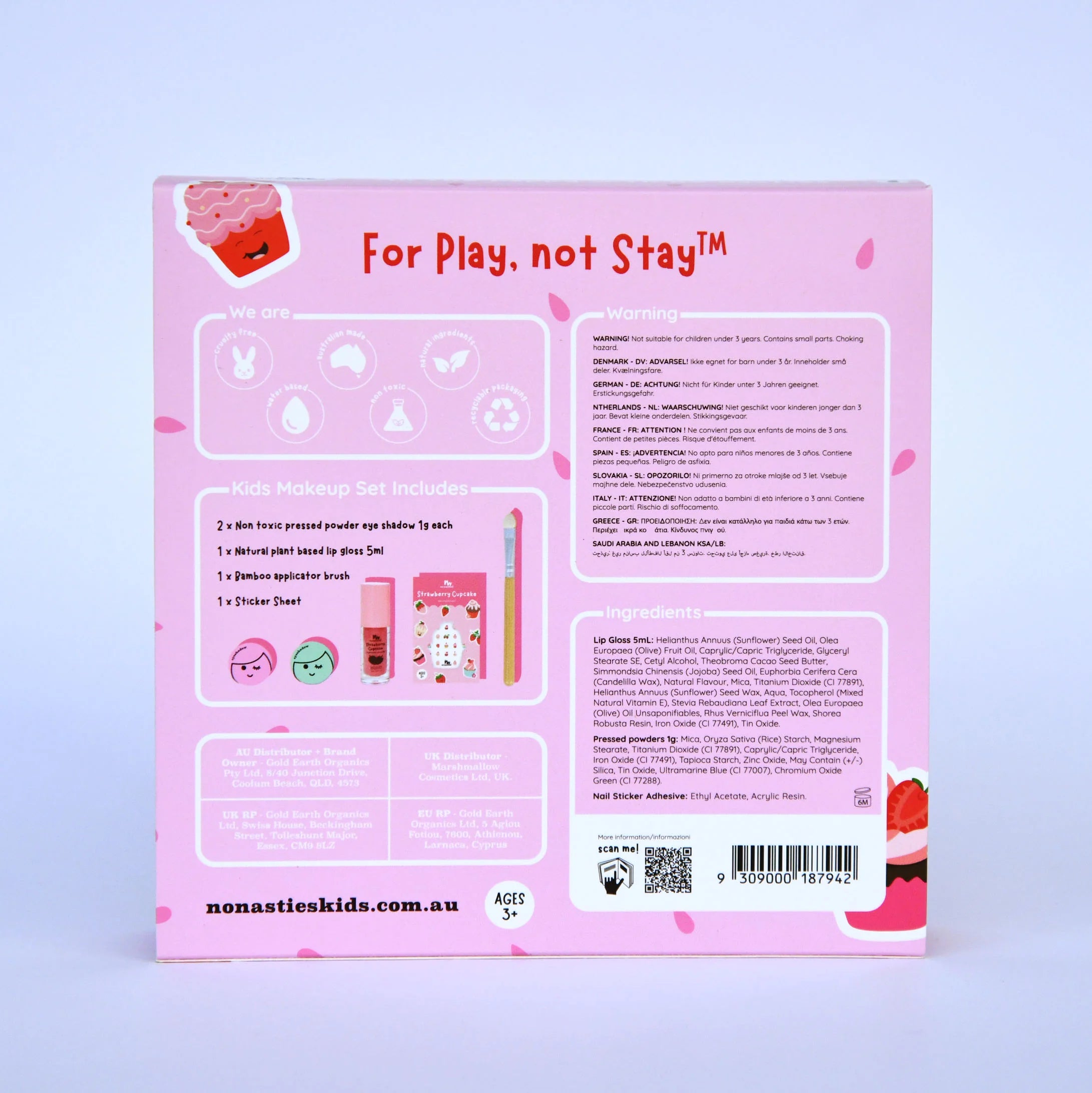 No Nasties | Make Up Gift Set - Strawberry Cupcake