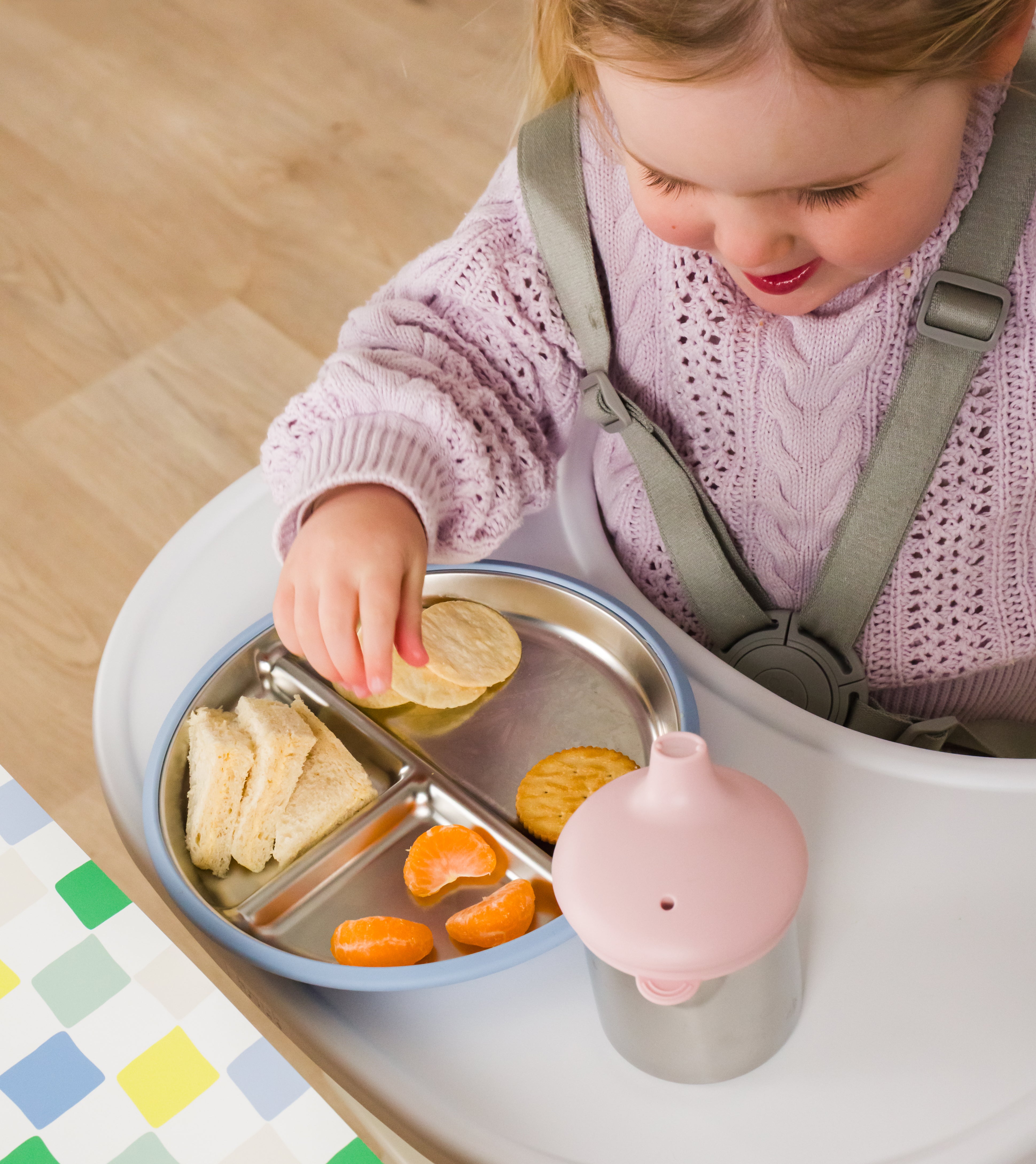 Nestling | Stainless Steel Suction Divided Plate (20cm)