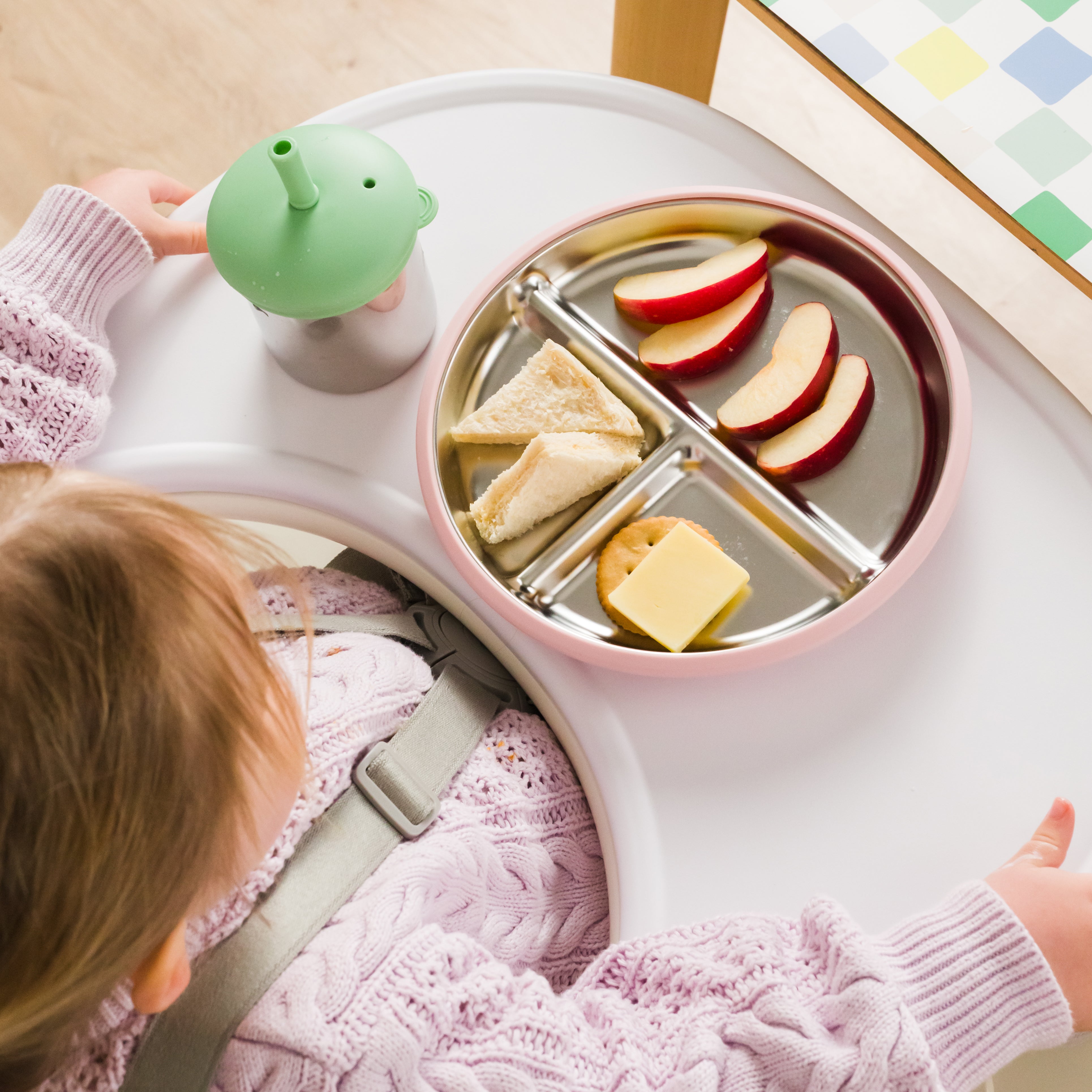 Nestling | Stainless Steel Suction Divided Plate (23cm)