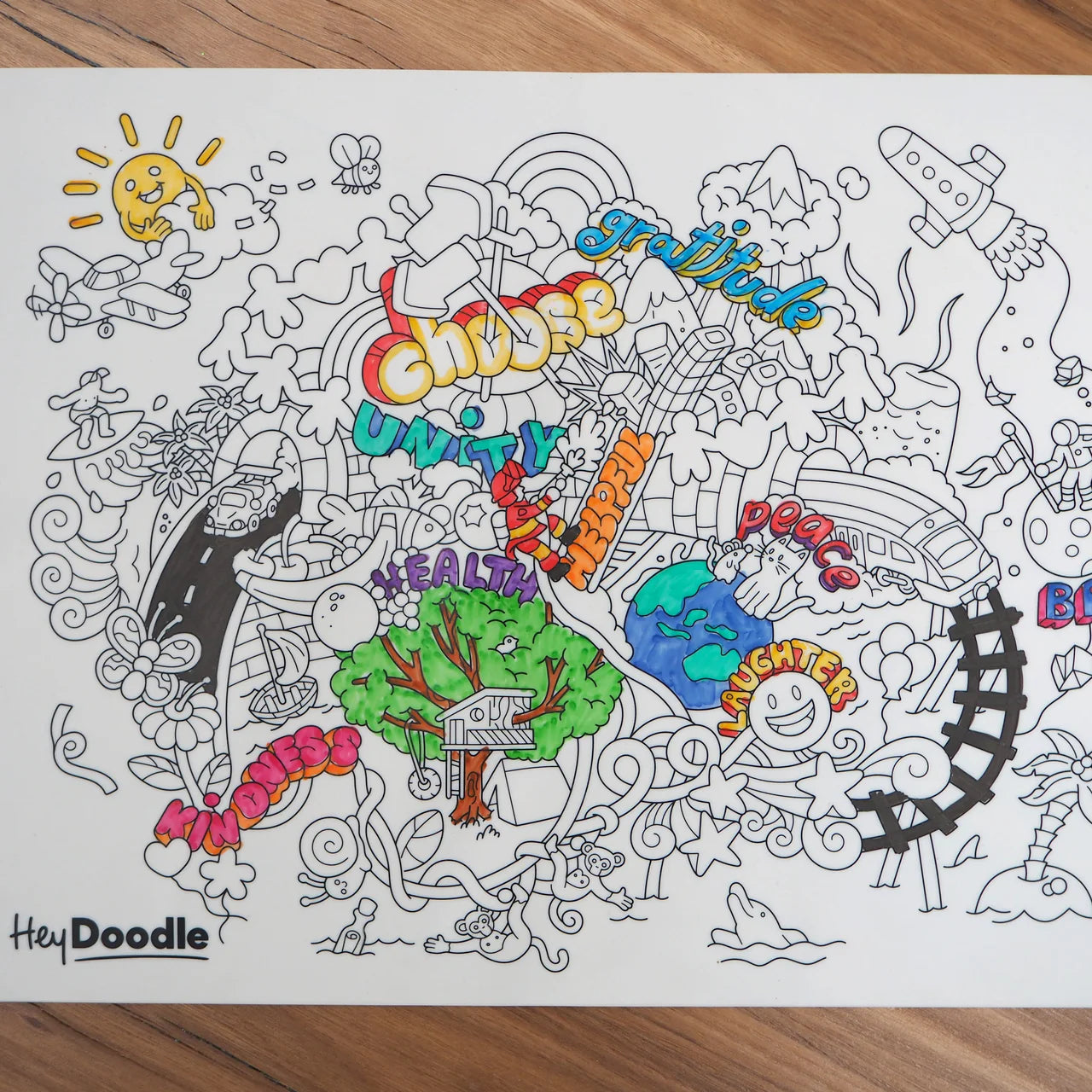 Hey Doodle | Large Colouring & Doodle Playmat - Brighter Days