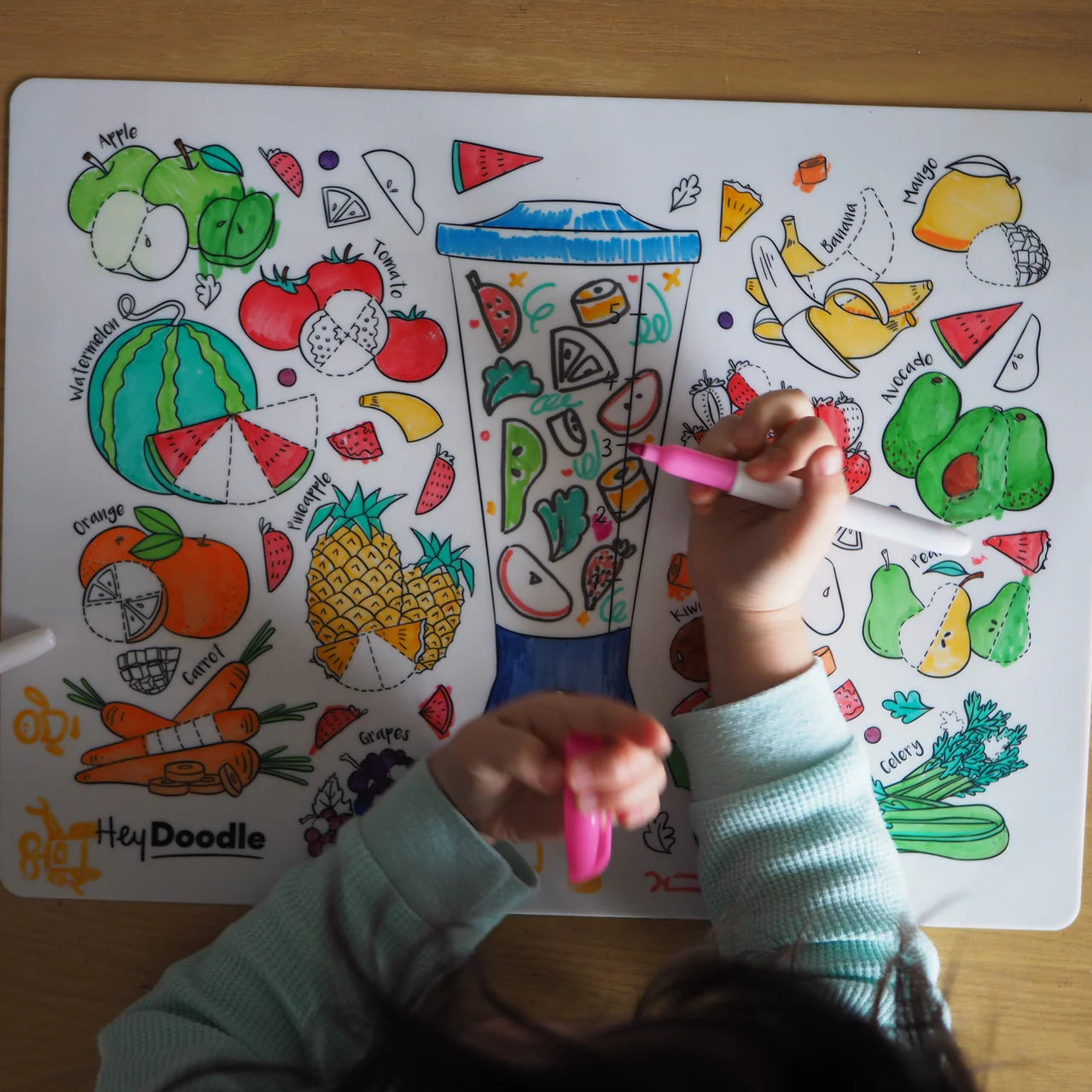 Hey Doodle | Large Colouring & Doodle Playmat - Breakfast Blend