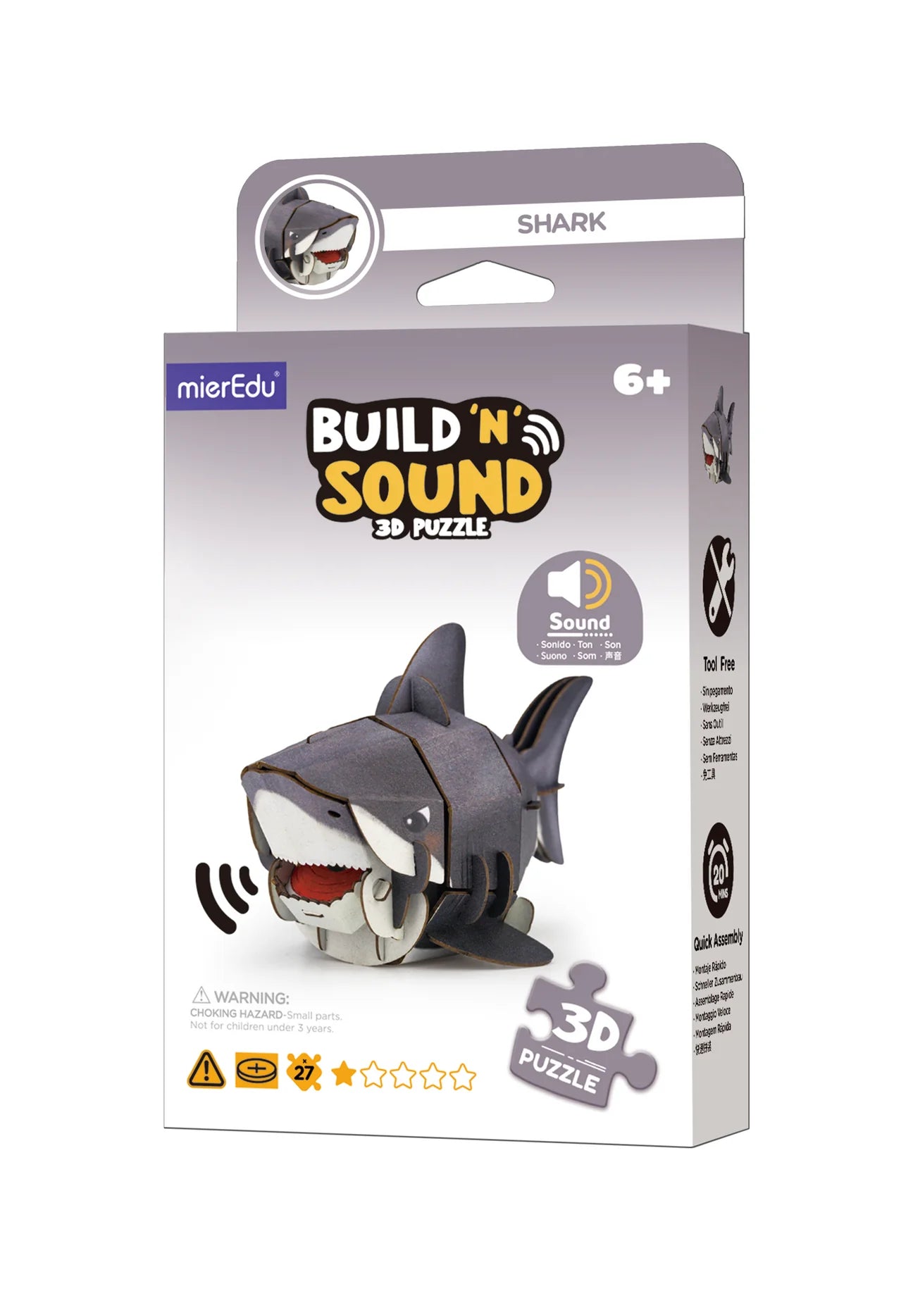 mierEdu | Build 'n' Sound 3D Puzzle - Shark