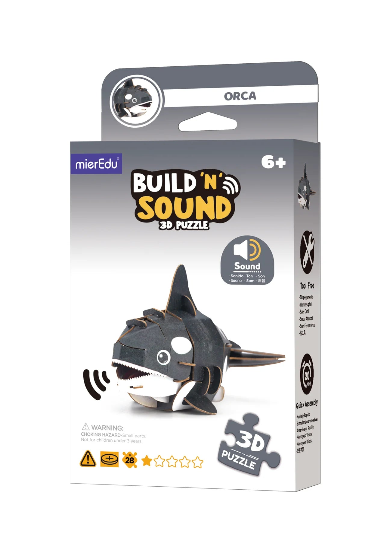 mierEdu | Build 'n' Sound 3D Puzzle - Orca