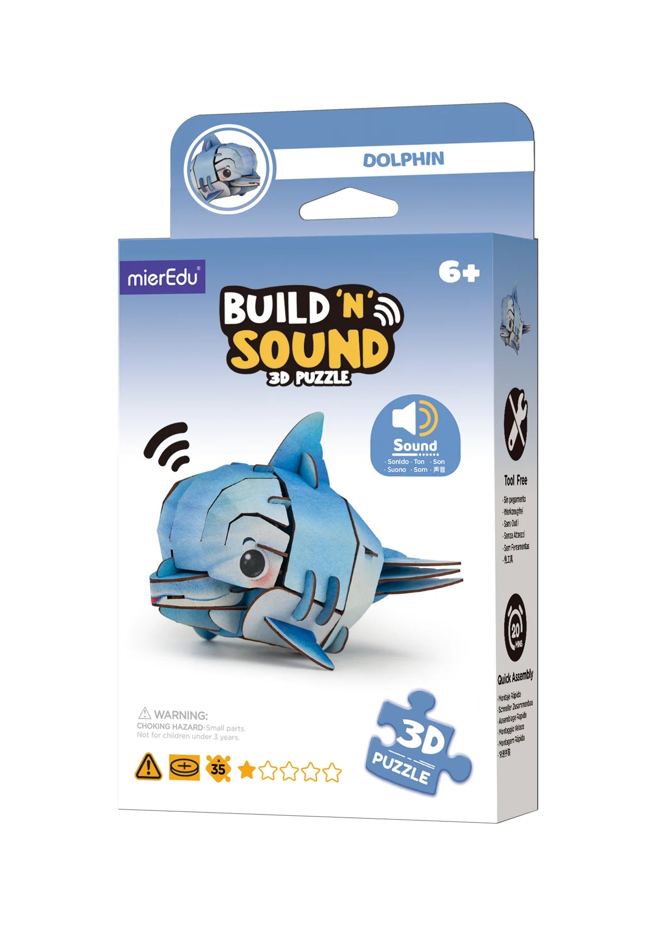 mierEdu | Build 'n' Sound 3D Puzzle - Dolphin