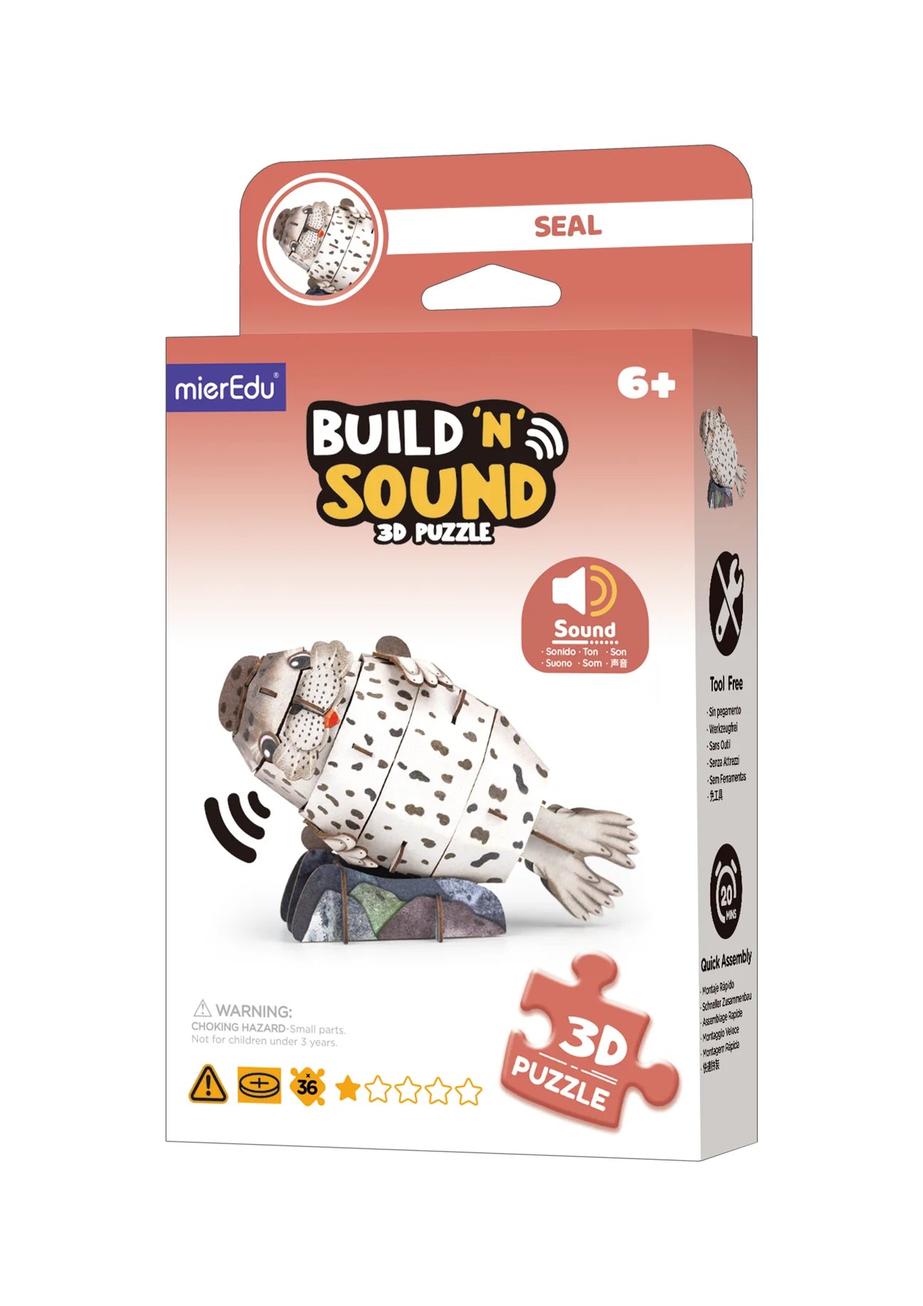 mierEdu | Build 'n' Sound 3D Puzzle - Seal