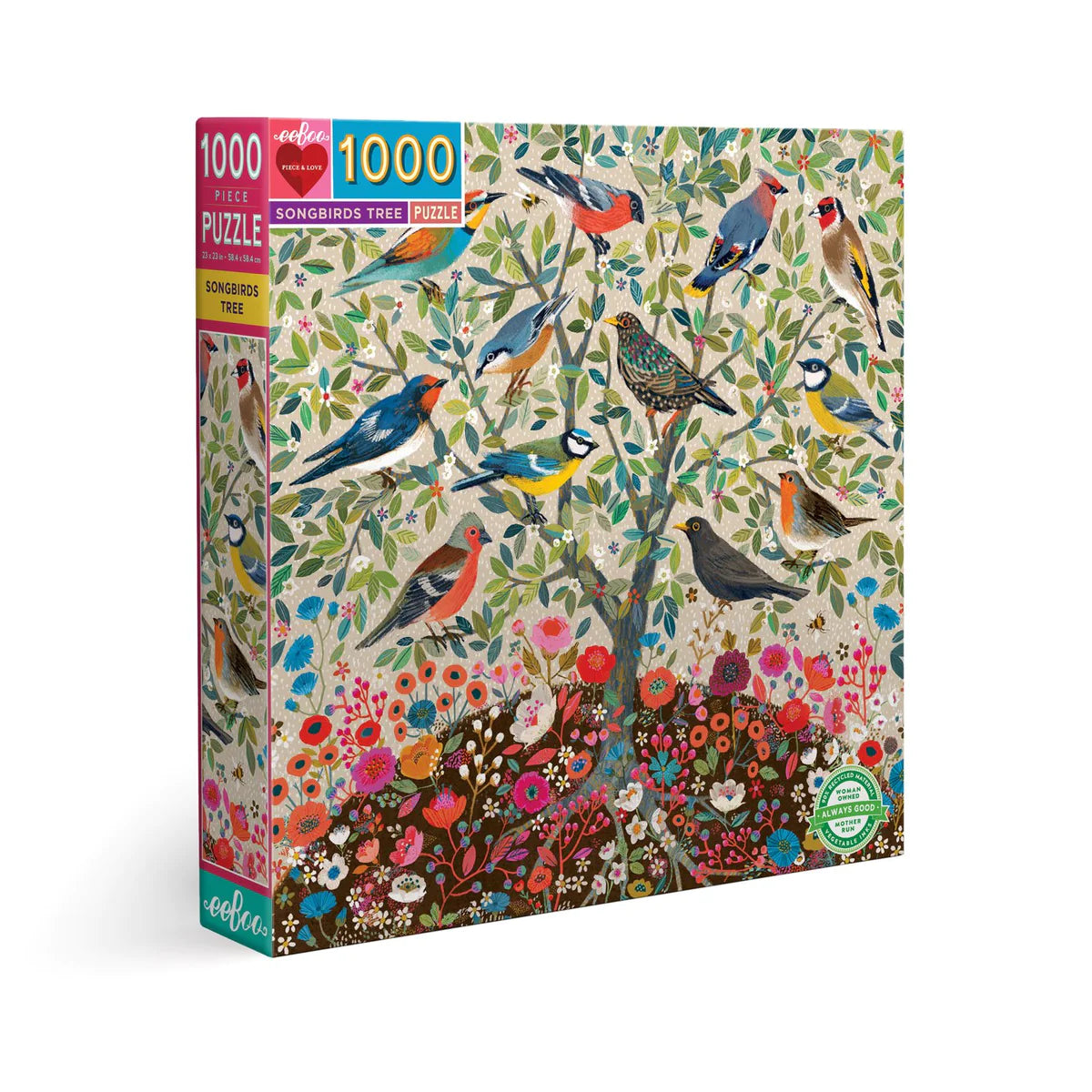 eeBoo | 1000pc Puzzle - Songbirds Tree