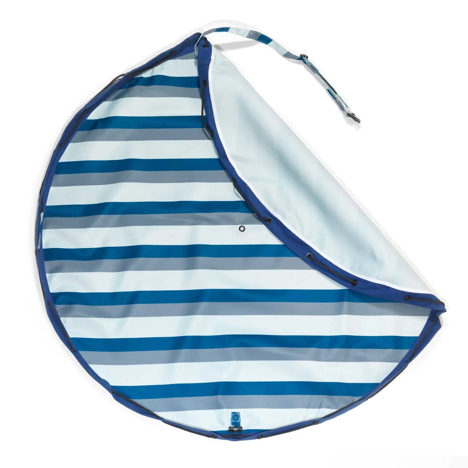 Play & Go | Outdoor Toy Storage Bag & Play Mat - Green & Blue Stripes