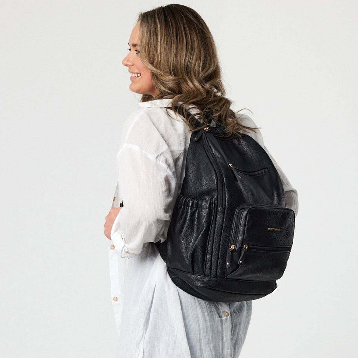 Pretty Brave | Chloe Backpack Baby Bag - Black