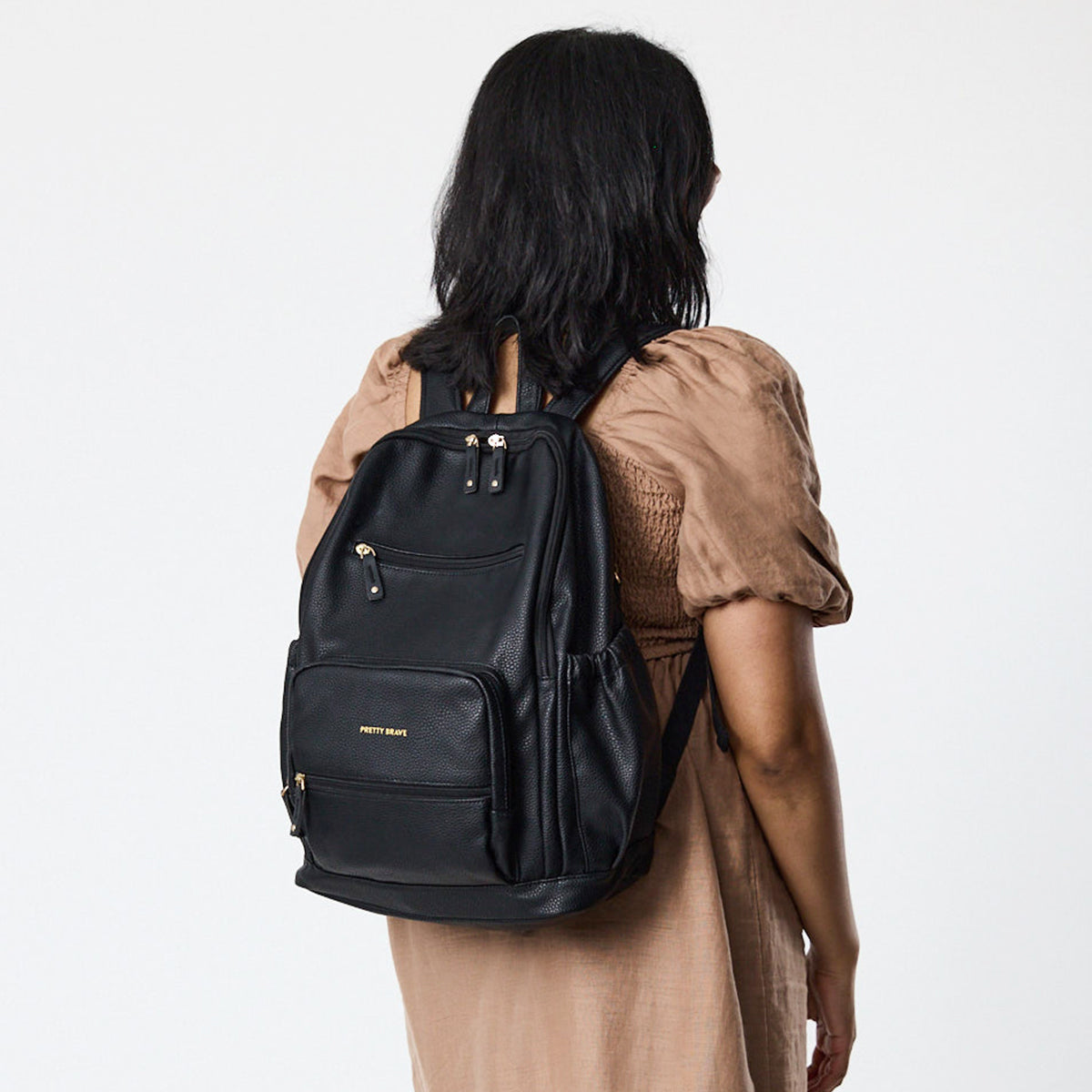 Pretty Brave | Chloe Backpack Baby Bag - Black