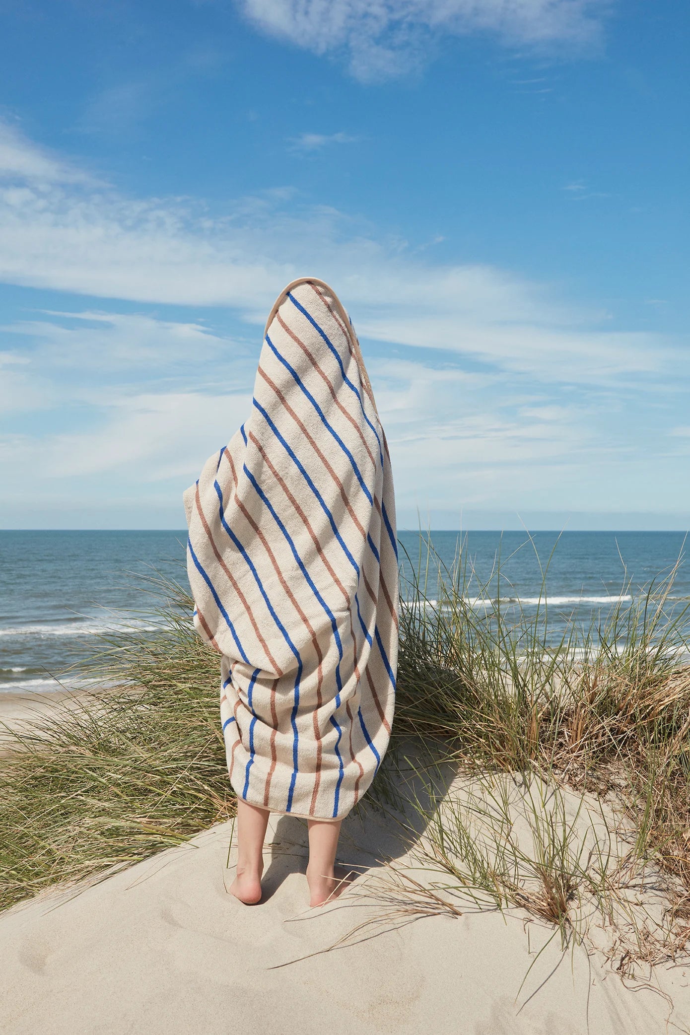 OYOY | Raita Hooded Towel - Caramel & Ice Blue