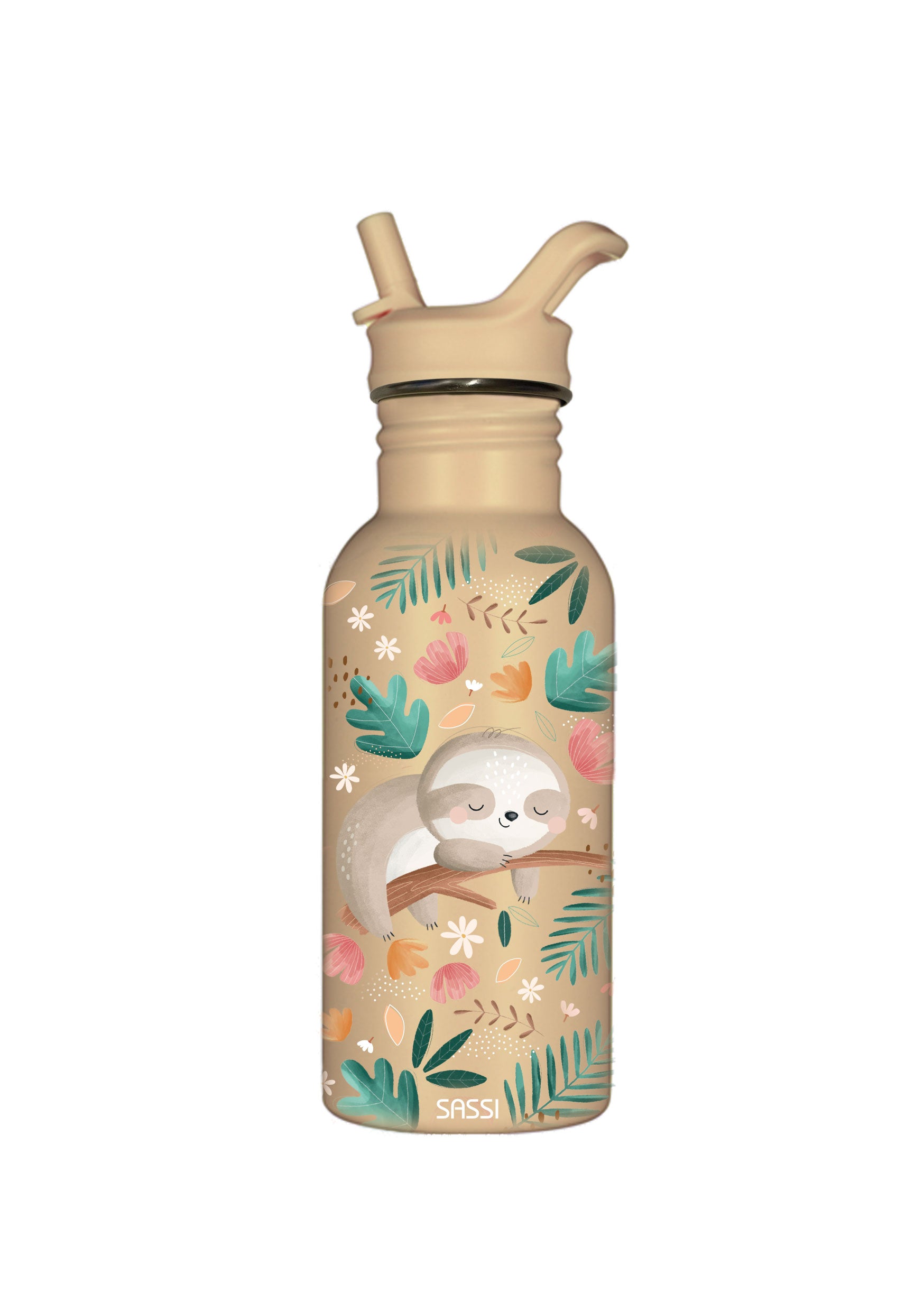 Sassi | 500ml Stainless Steel Drink Bottle - Gnawy the Sloth