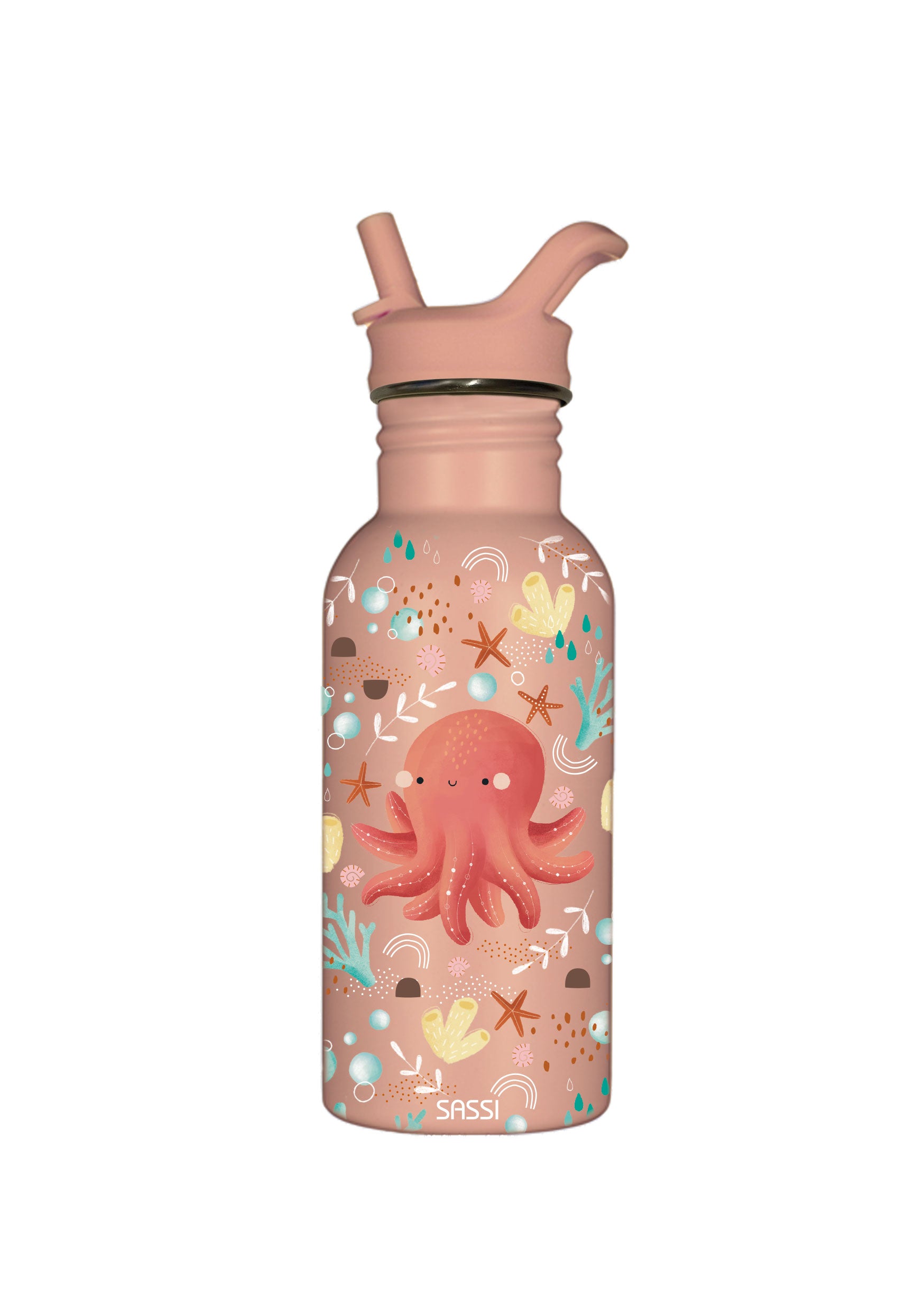 Sassi | 500ml Stainless Steel Drink Bottle - Slurpy the Octopus