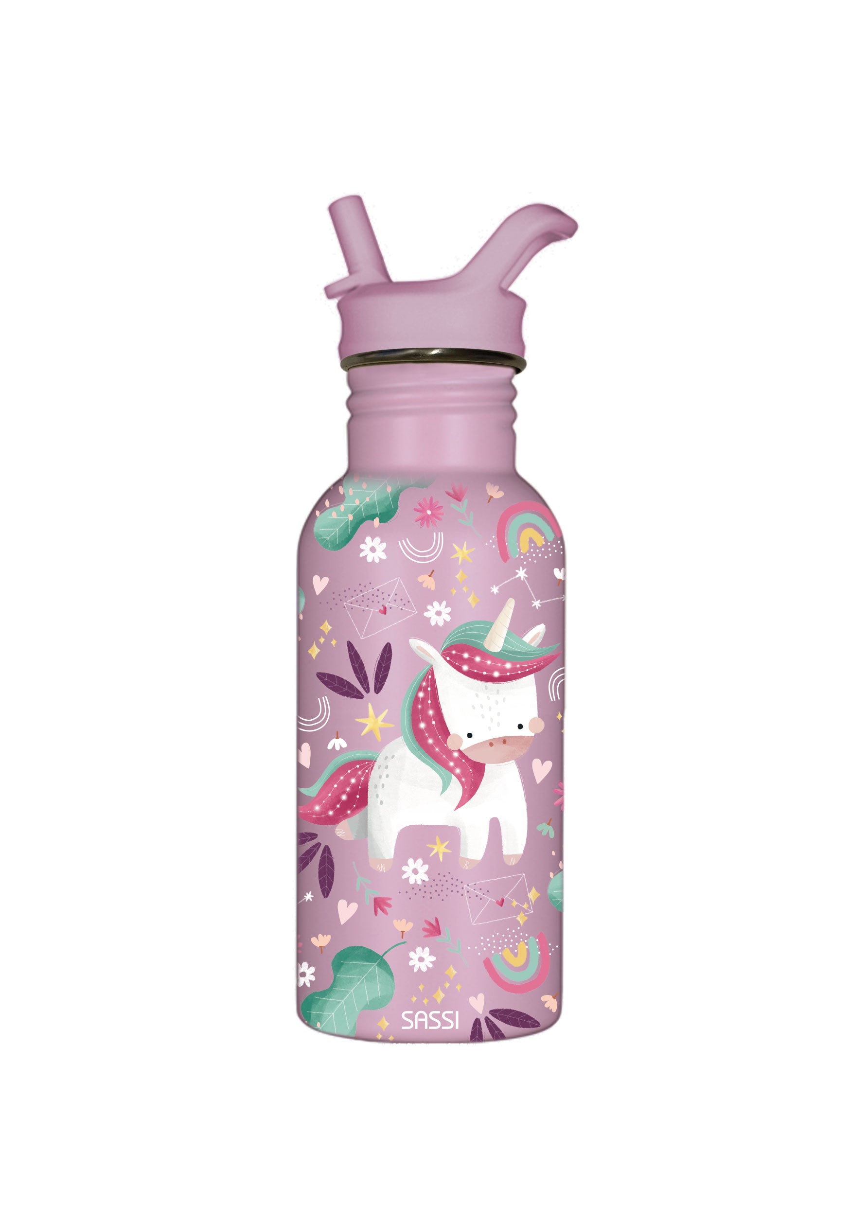 Sassi | 500ml Stainless Steel Drink Bottle - Sparkly the Unicorn