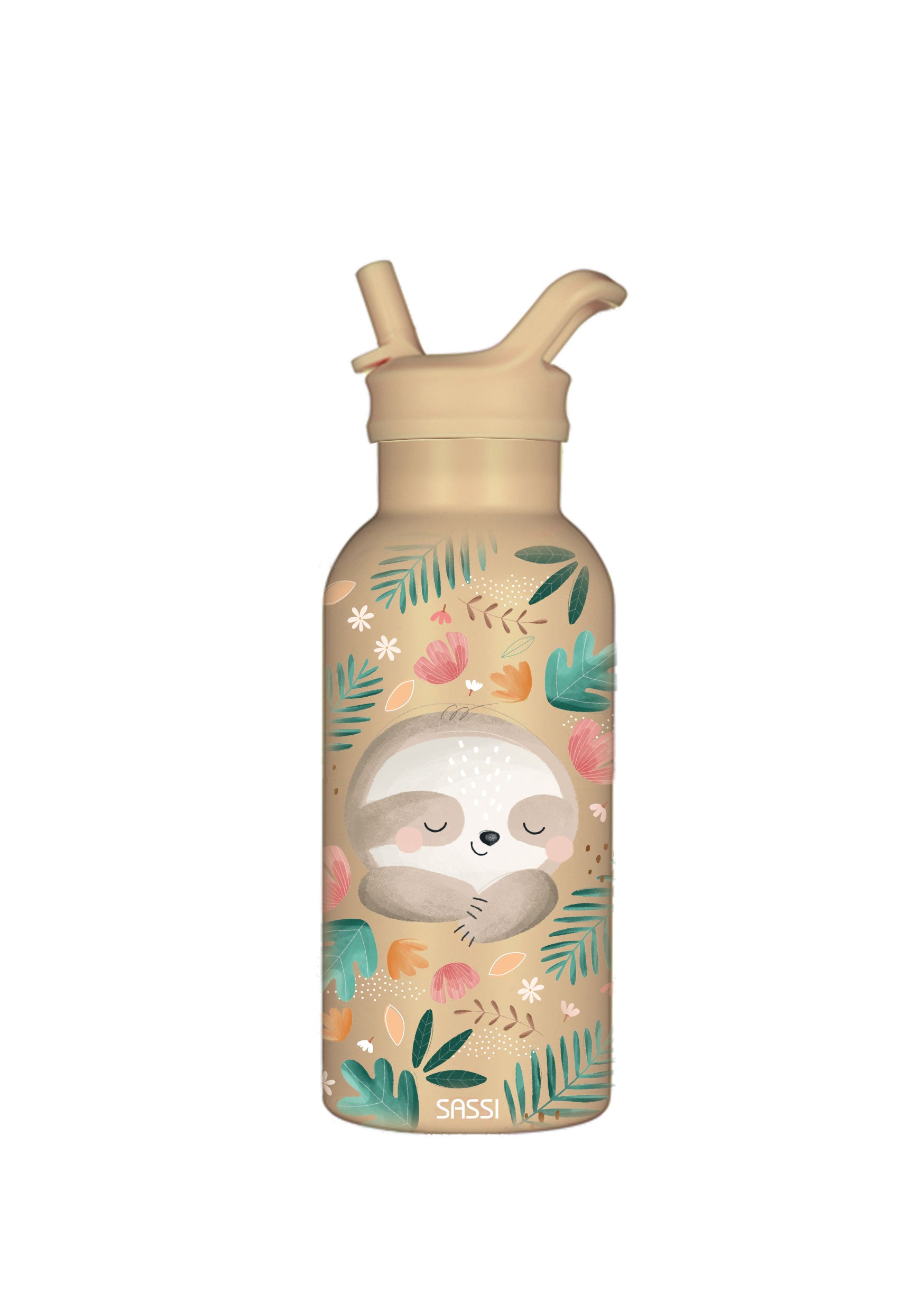 Sassi | 350ml Insulated Stainless Steel Drink Bottle - Gnawy the Sloth