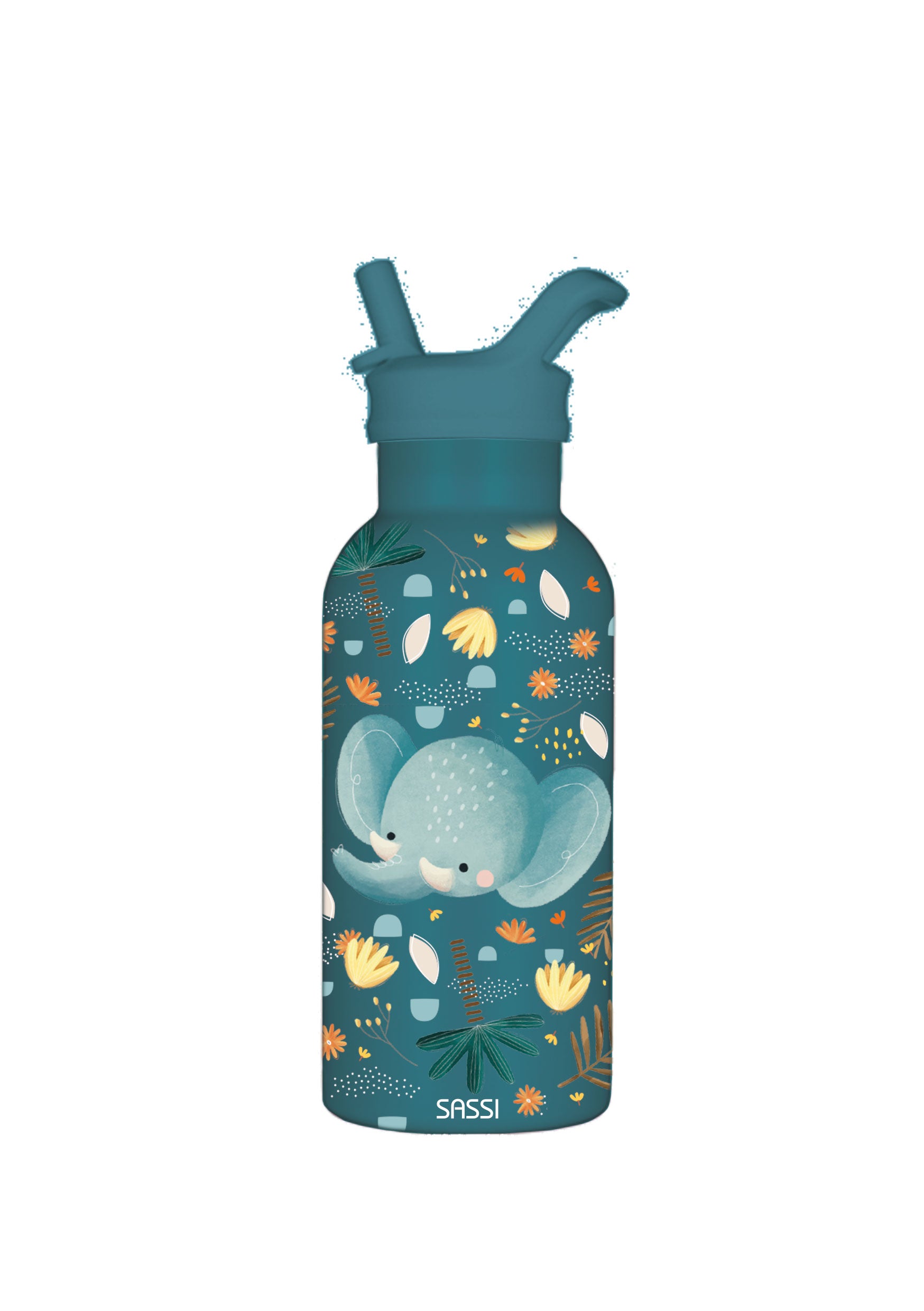 Sassi | 350ml Insulated Stainless Steel Drink Bottle - Chewy the Elephant