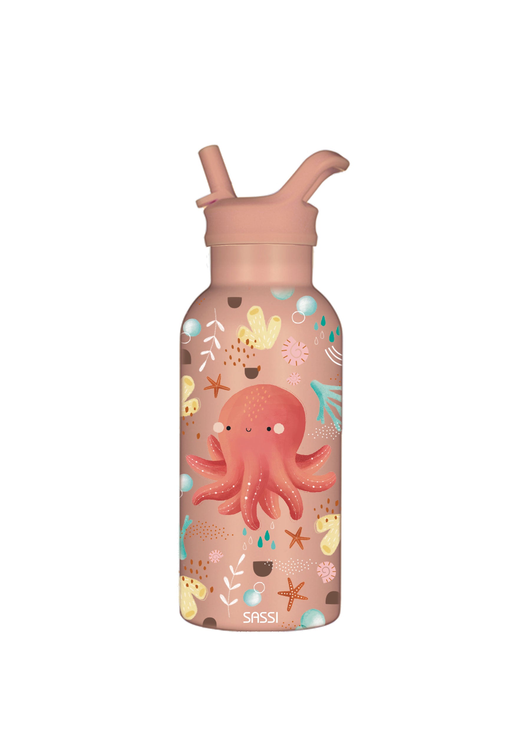 Sassi | 350ml Insulated Stainless Steel Drink Bottle - Slurpy the Octopus