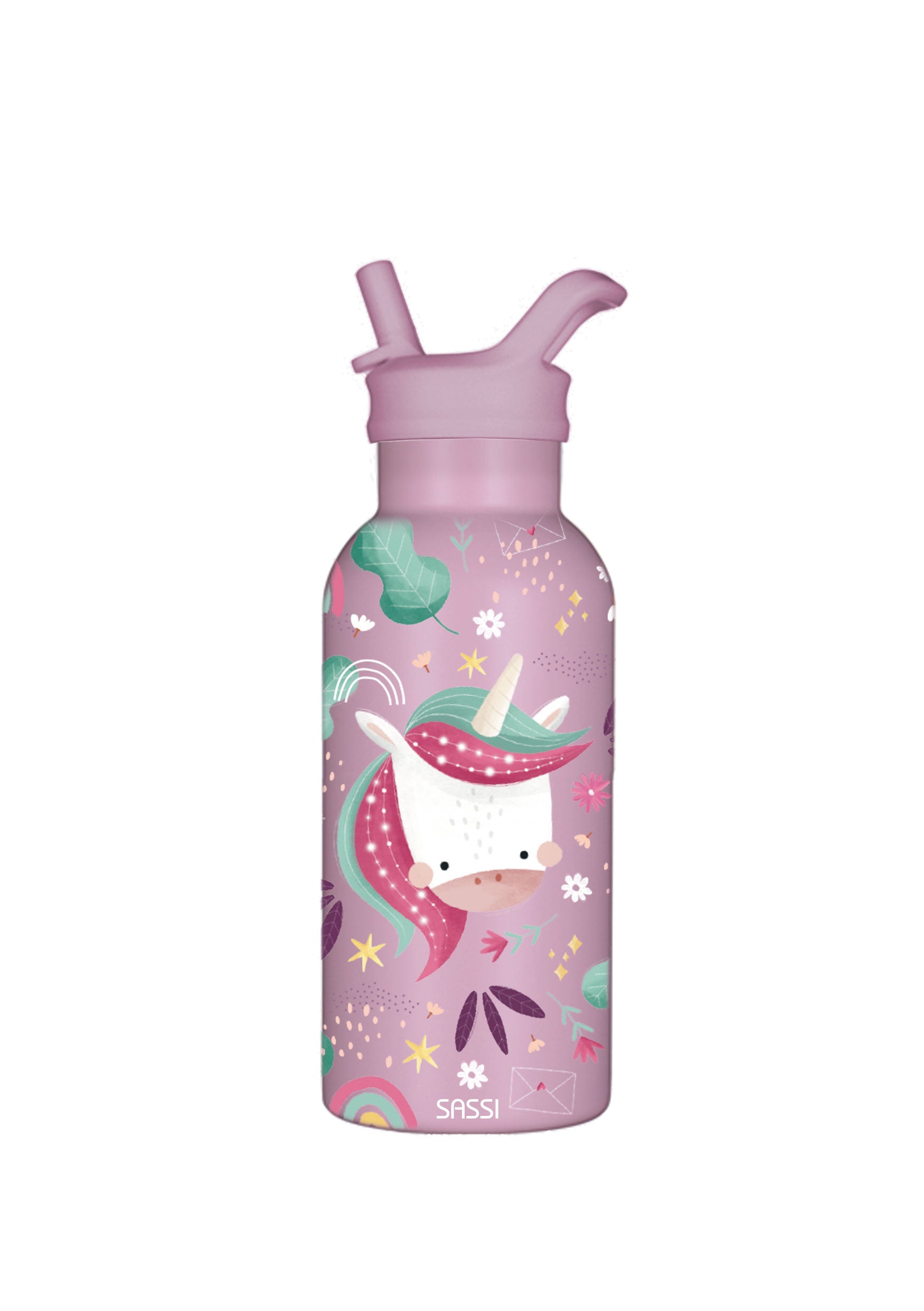 Sassi | 350ml Insulated Stainless Steel Drink Bottle - Sparky the Unicorn