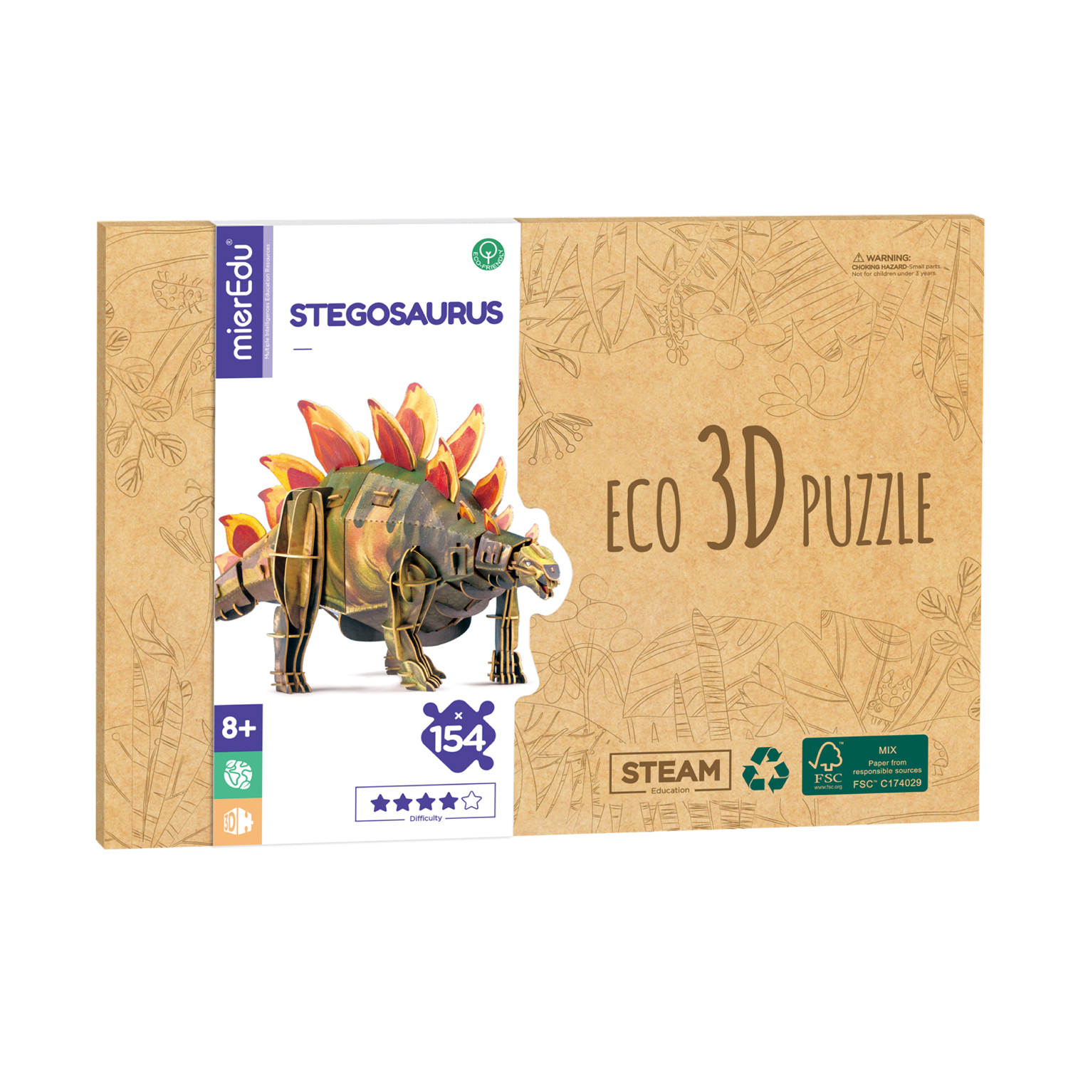 mierEdu | Eco 3D Puzzle - Stegosaurus