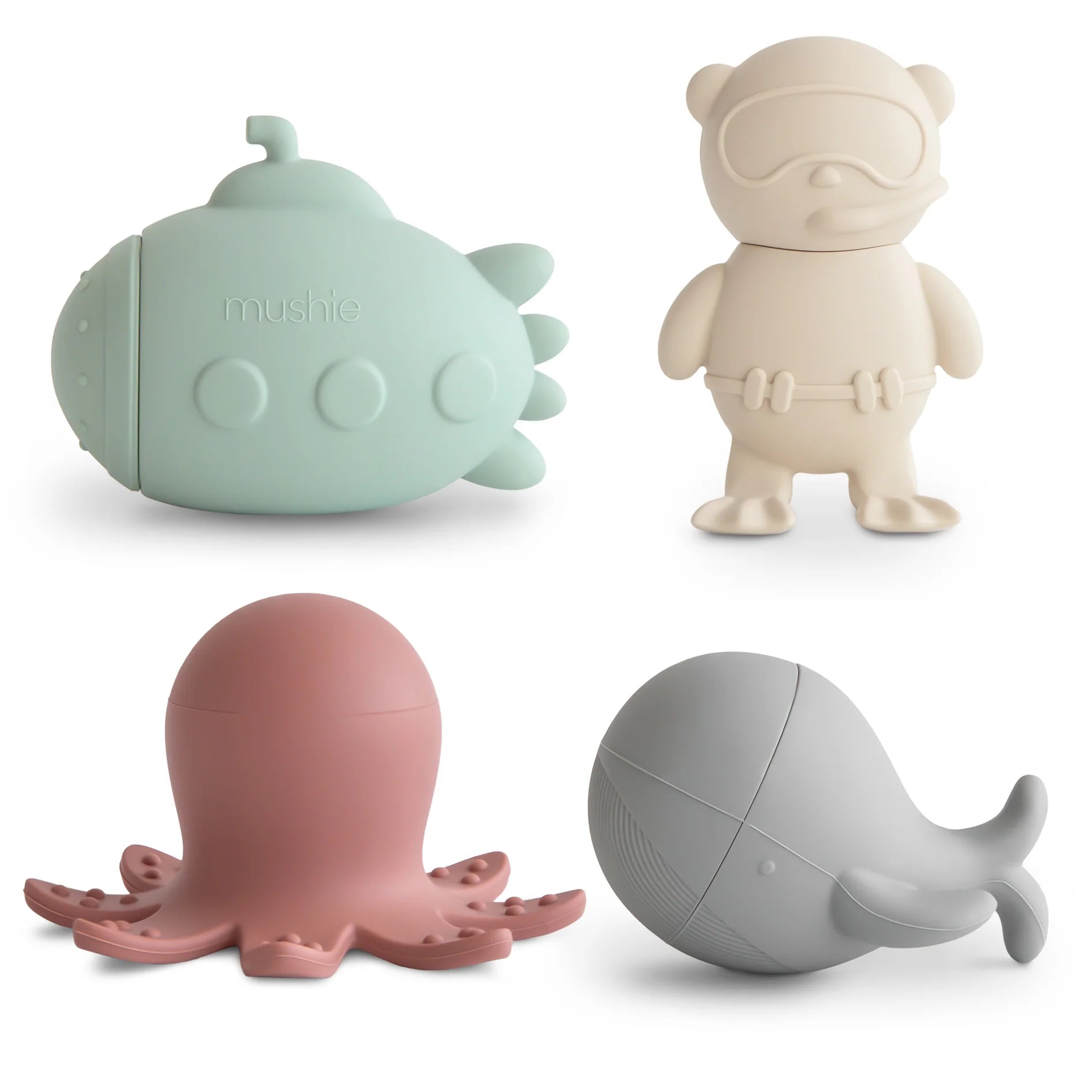 Mushie | Silicone Bath Toys - Sea Life 4pk