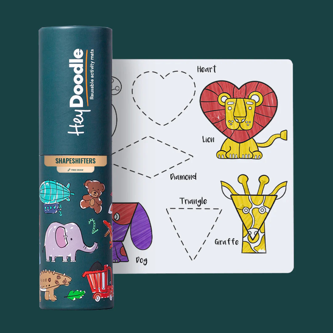 Hey Doodle | Mini Colouring & Doodle Playmat - Shape Shifters