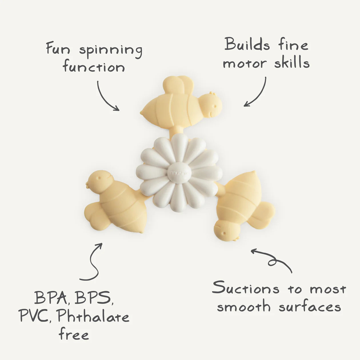 Mushie | Suction Spinner - Bees