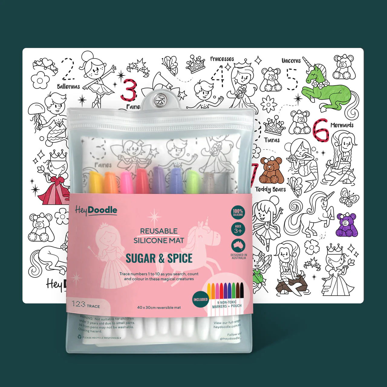 Hey Doodle | Large Colouring & Doodle Playmat - Sugar & Spice