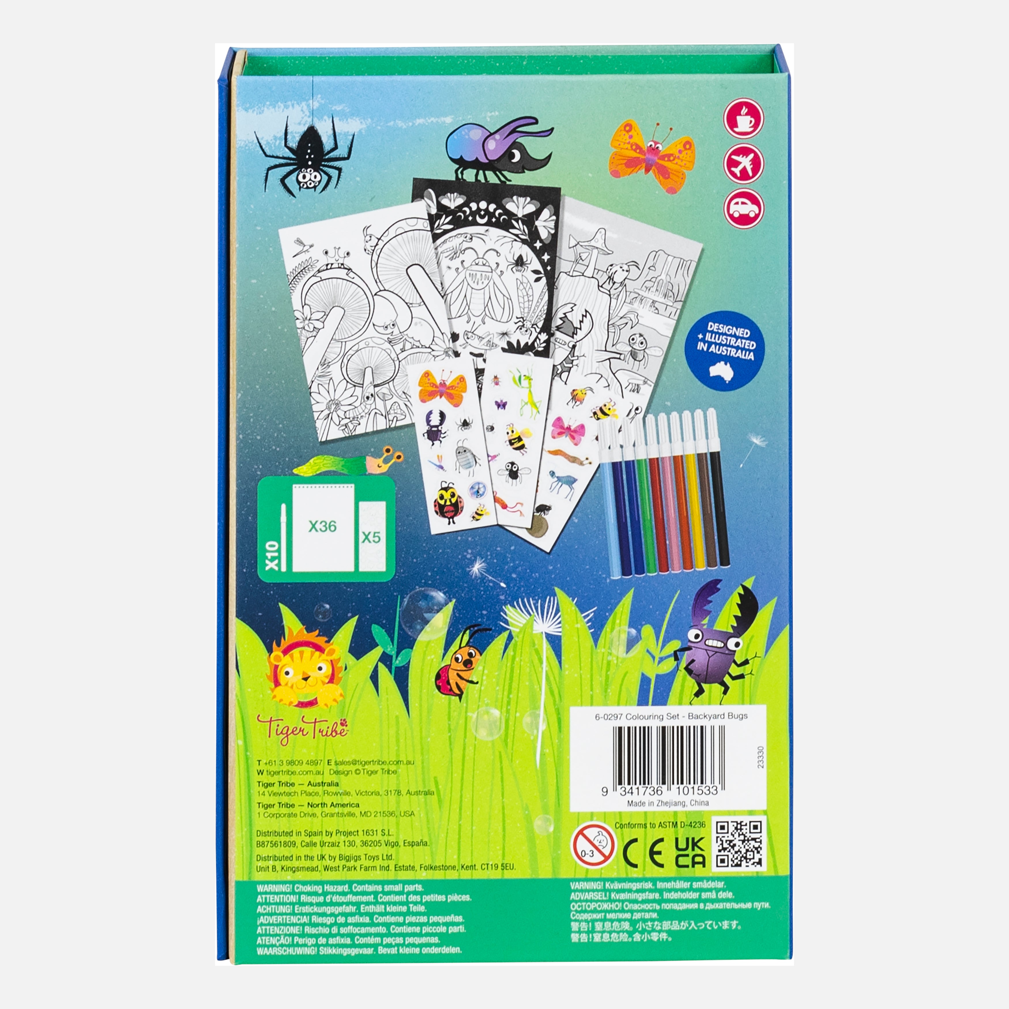 Tiger Tribe | Colouring Set - Backyard Bugs