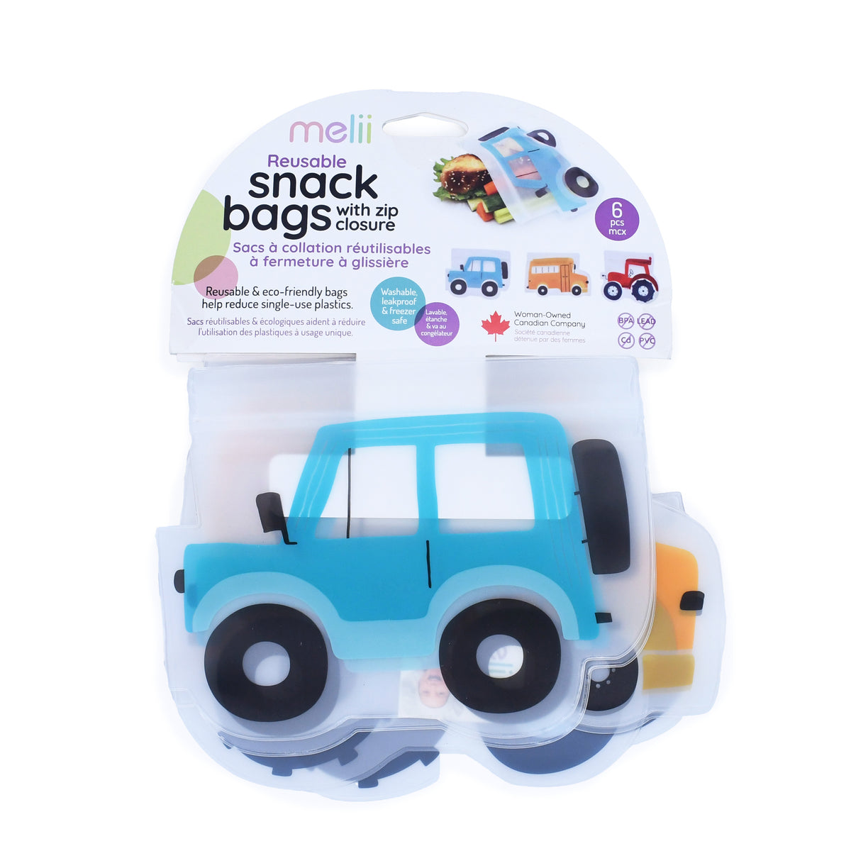 Melii | Reusable Snack Bags 6pk - Transit