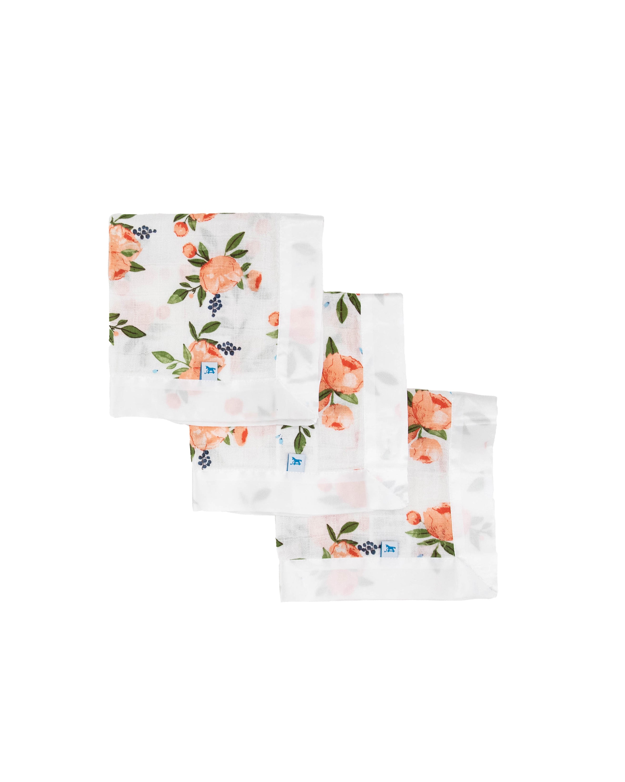 Little Unicorn | Cotton Muslin Security Blanket 3pk - Watercolour Roses
