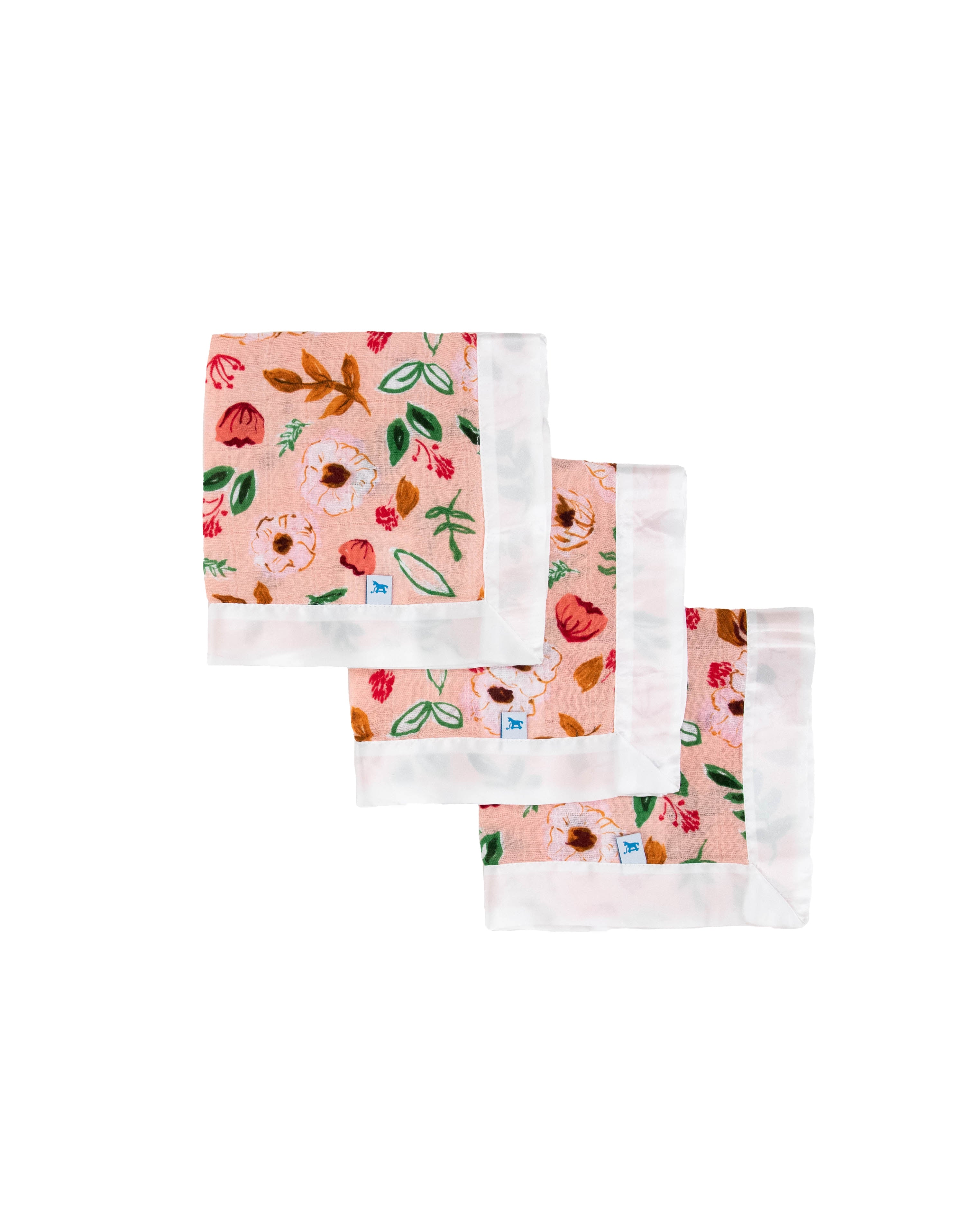 Little Unicorn | Cotton Muslin Security Blanket 3pk - Vintage Floral