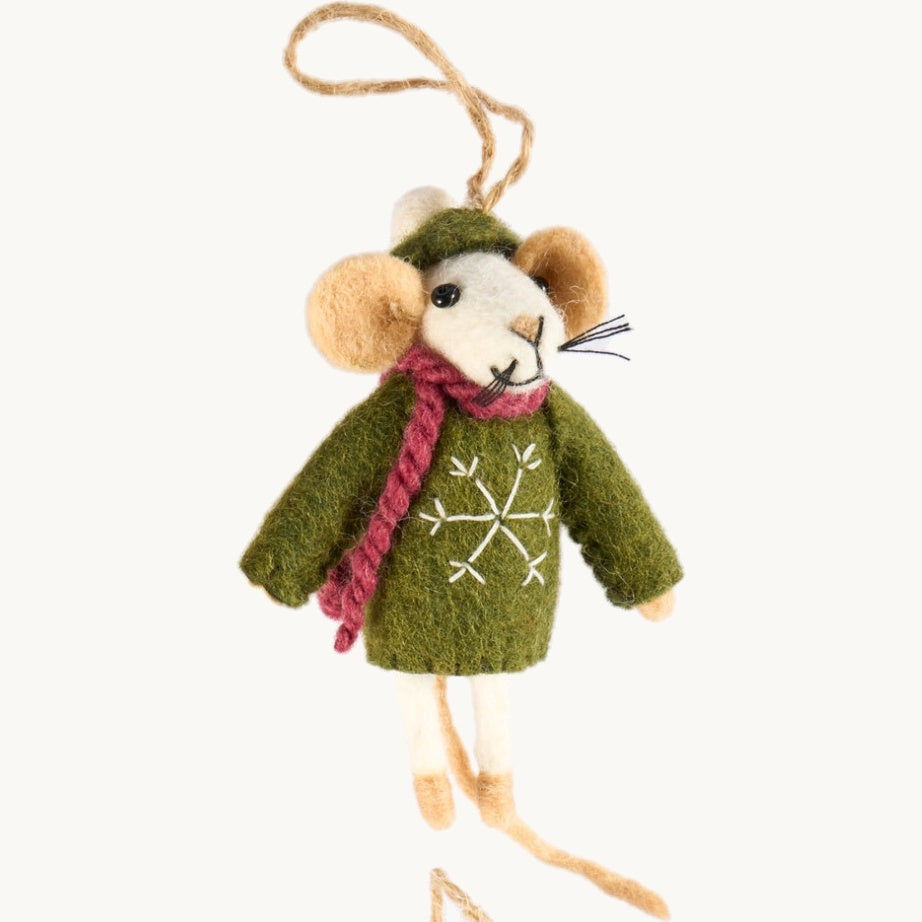 Pashom | Hanging Decoration - Mouse in Green Sweater