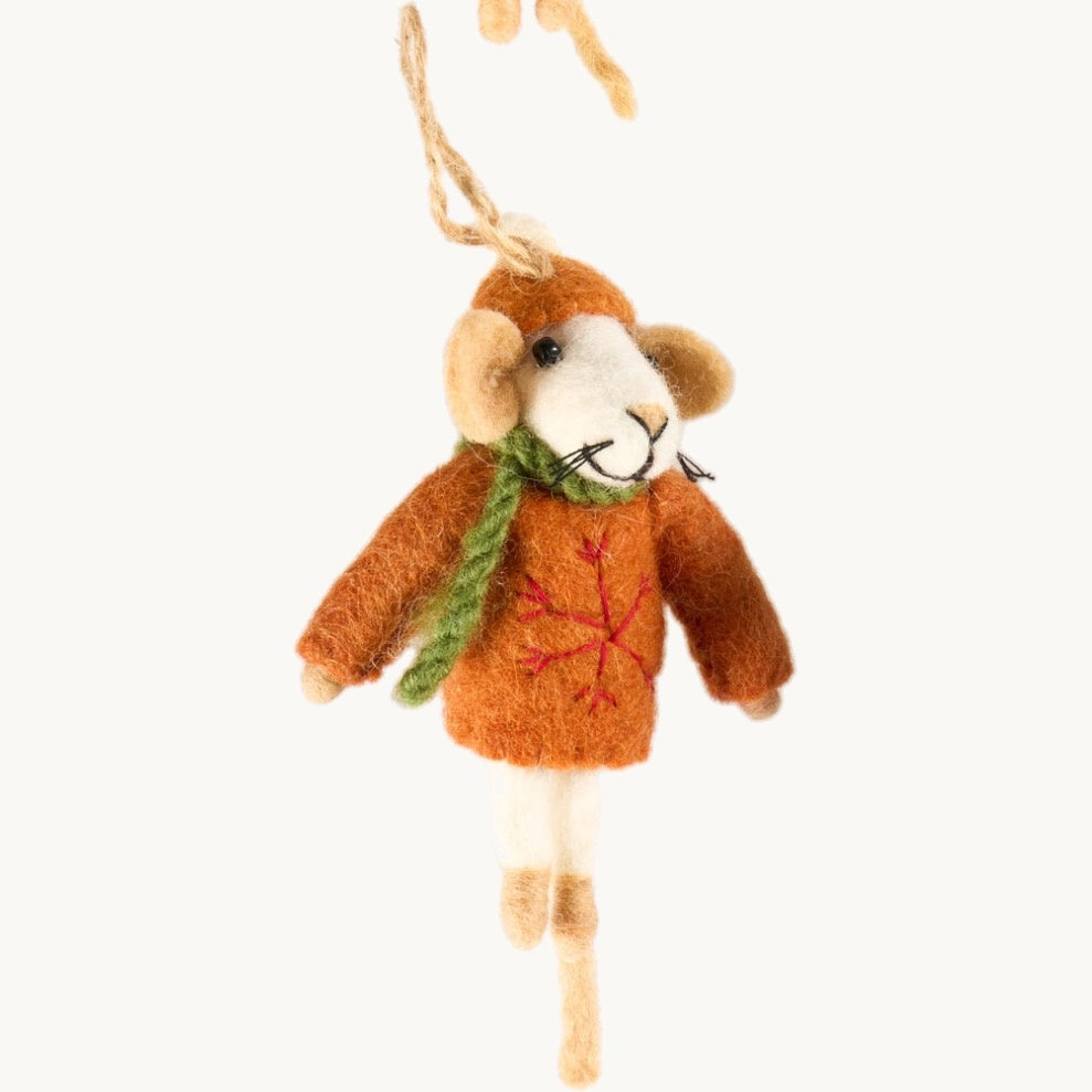 Pashom | Hanging Decoration - Mouse in Orange Sweater