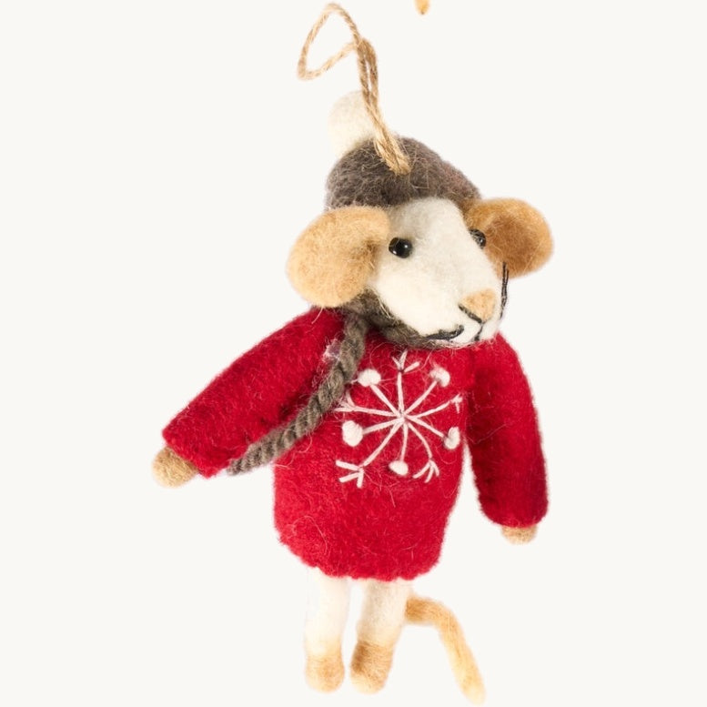Pashom | Hanging Decoration - Mouse in Red Sweater