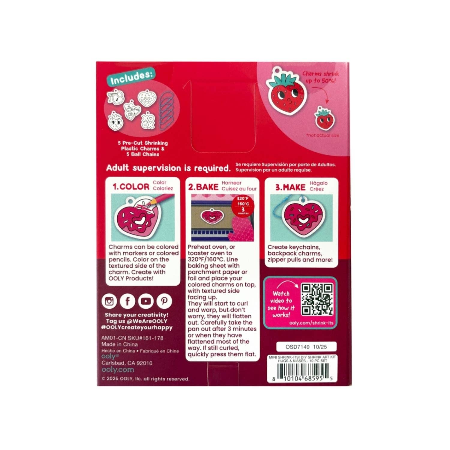 Ooly | Mini Shrink-Its! DIY Shrink Art Kit - Hugs & Kisses