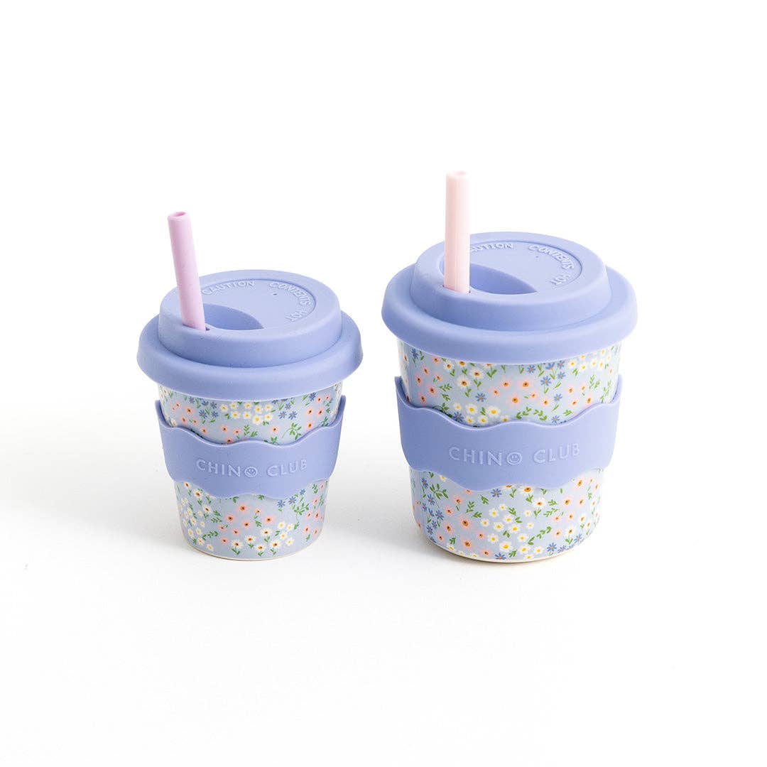 Chino Club | Blue Floral - Kids Keep Cup 8oz