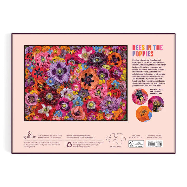 Galison | 1000pc Puzzle - Bees in the Poppies