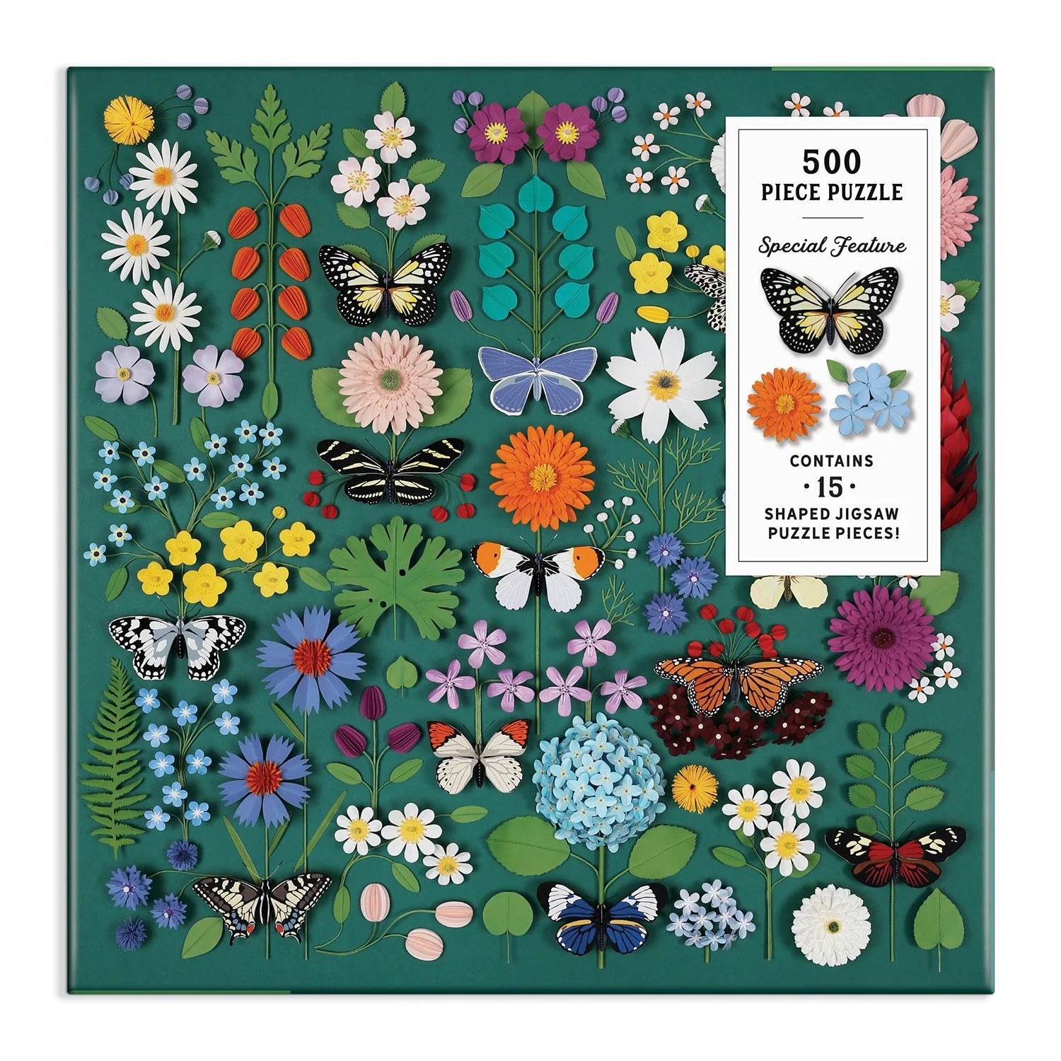 Galison | 500pc Puzzle with Shaped Pieces - Butterfly Botanica