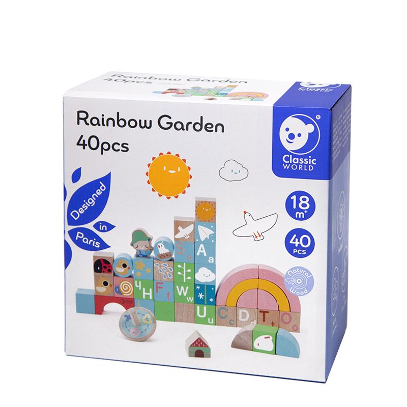 Classic World | Rainbow Garden Blocks - 40pc