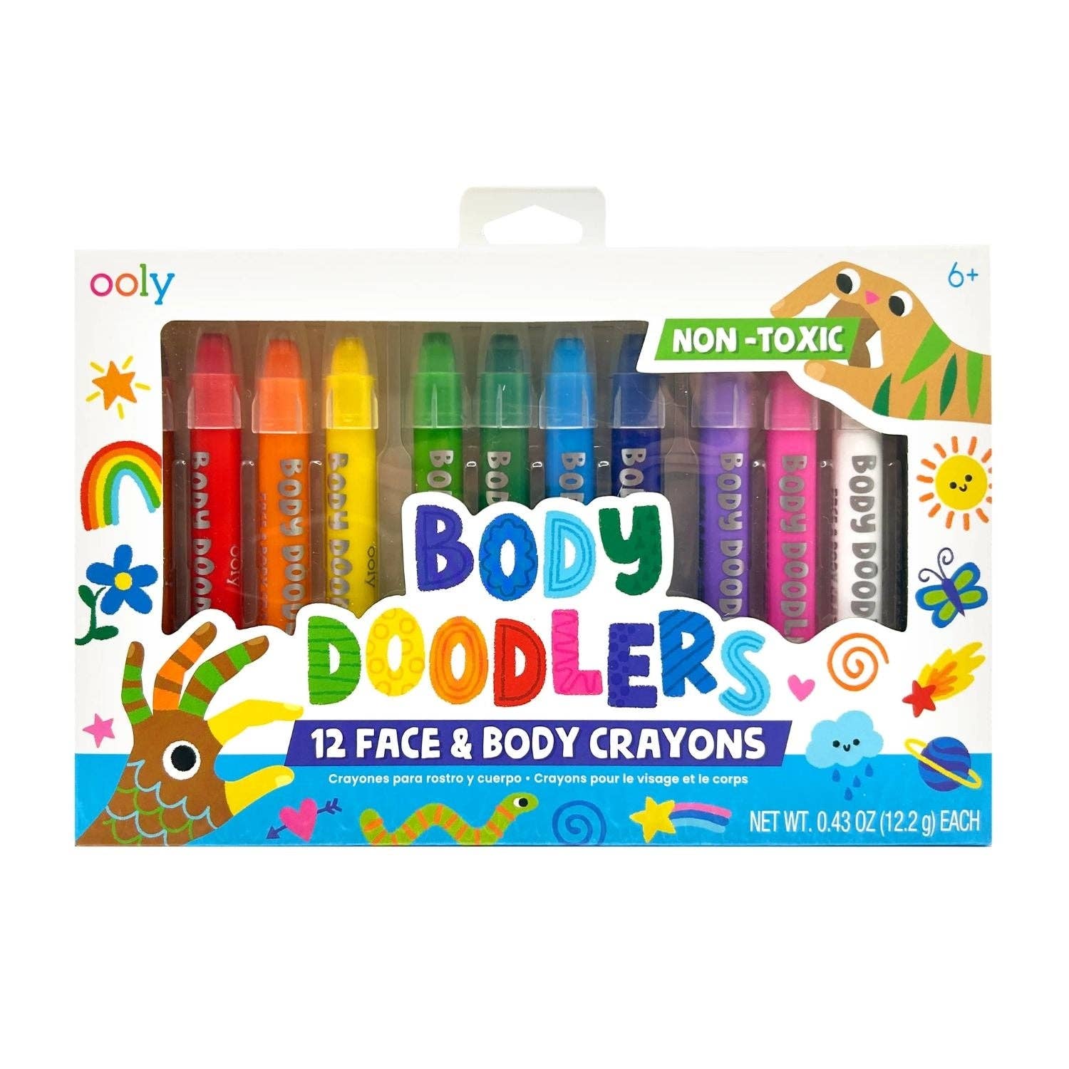 Ooly | Face & Body Doodlers Crayons - 12pk