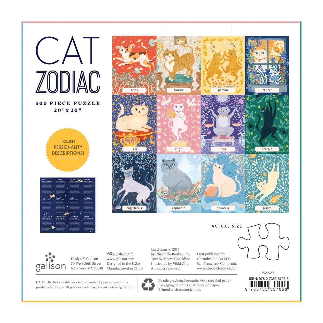 Galison | 500pc Puzzle - Cat Zodiac