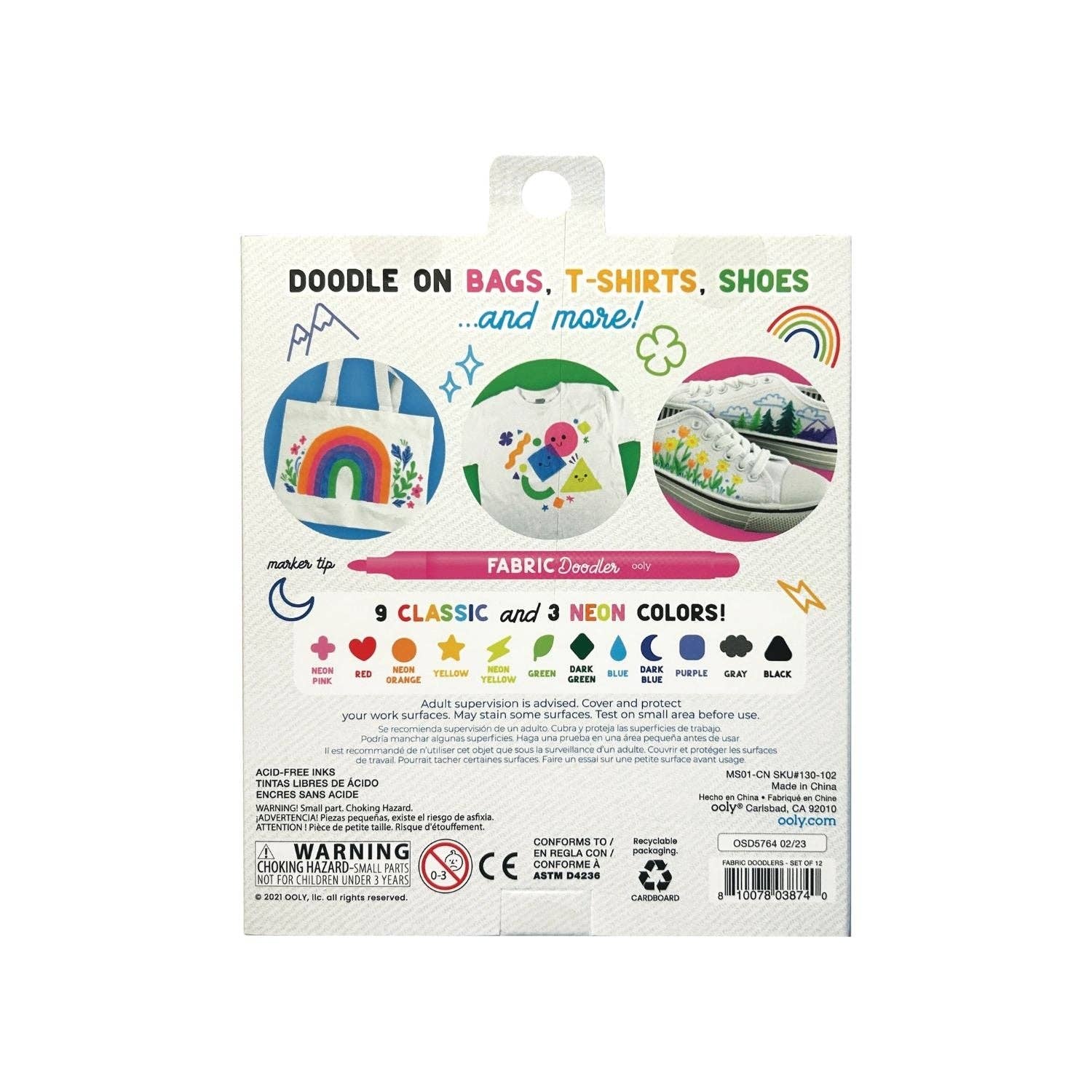 Ooly | Fabric Doodlers Markers - 12pk